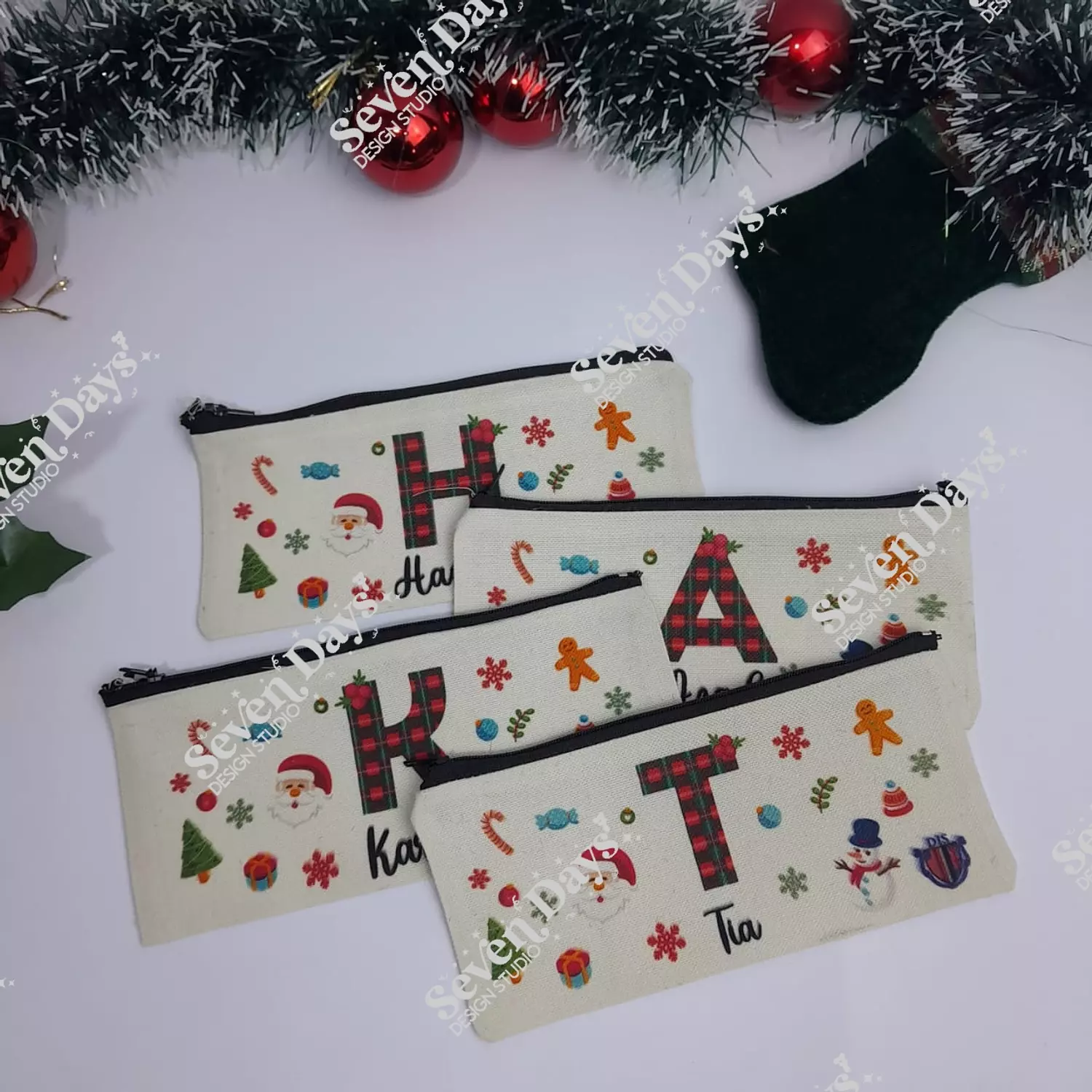 Initial Christmas Pencil Case 1