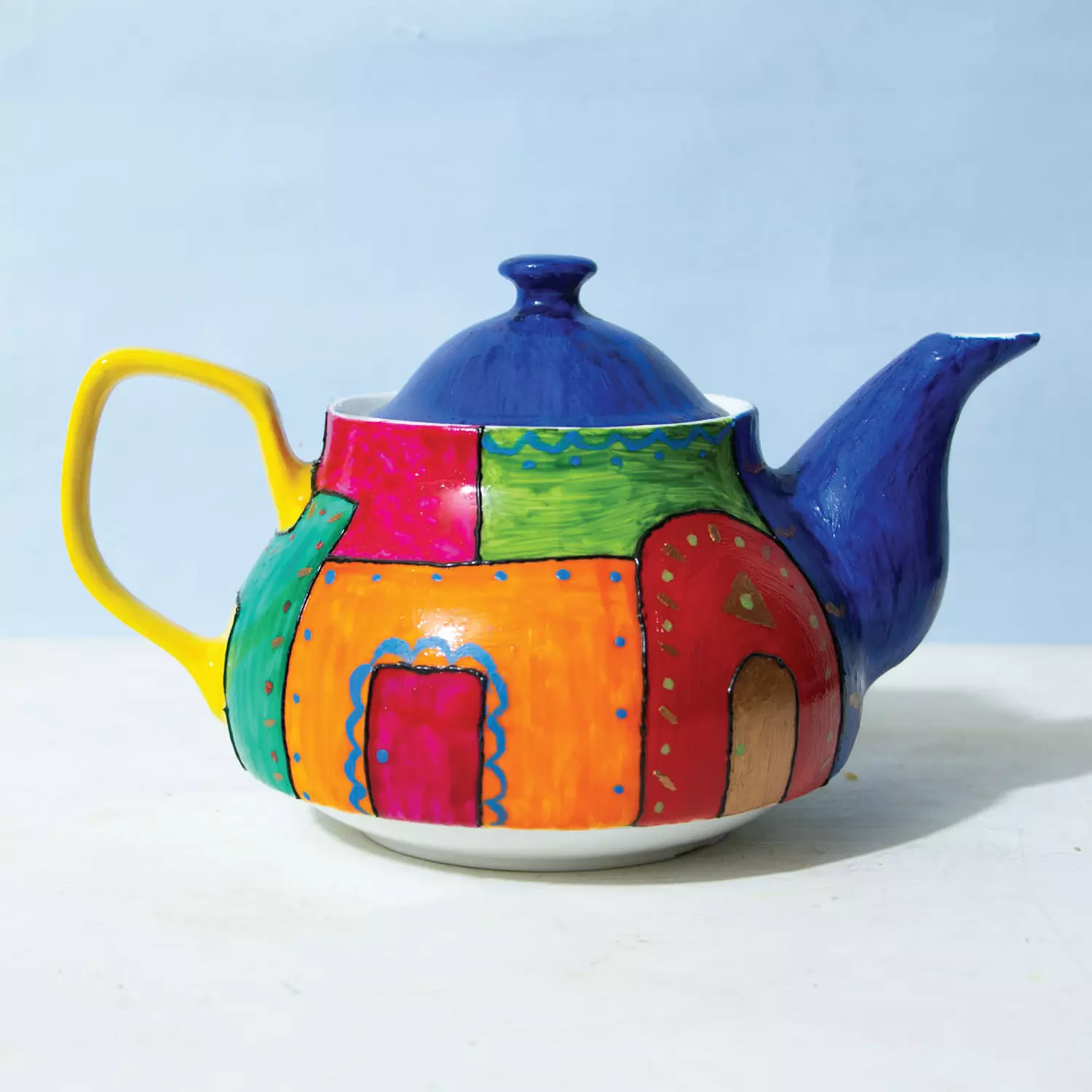 Nubian Houses Full Color Teapot 1