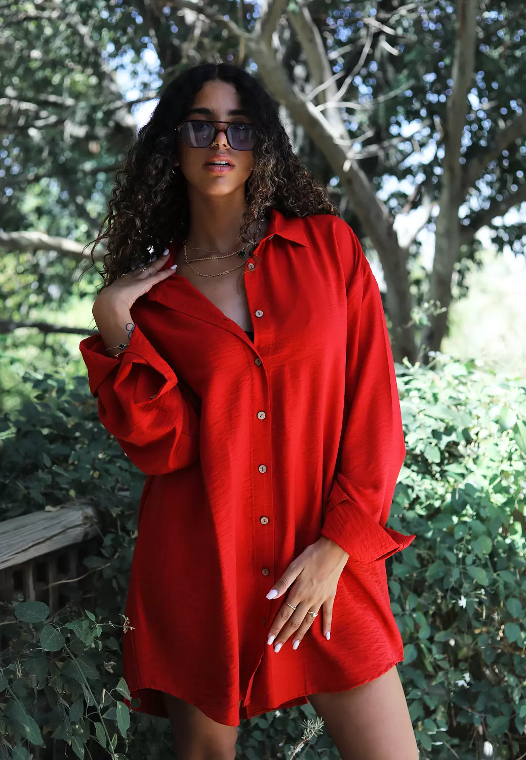 Red Shirt Dress hover image