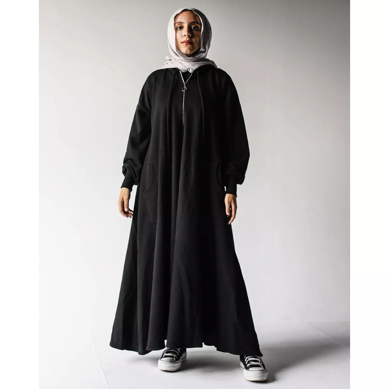 Black Milton Hoodie Dress  hover image