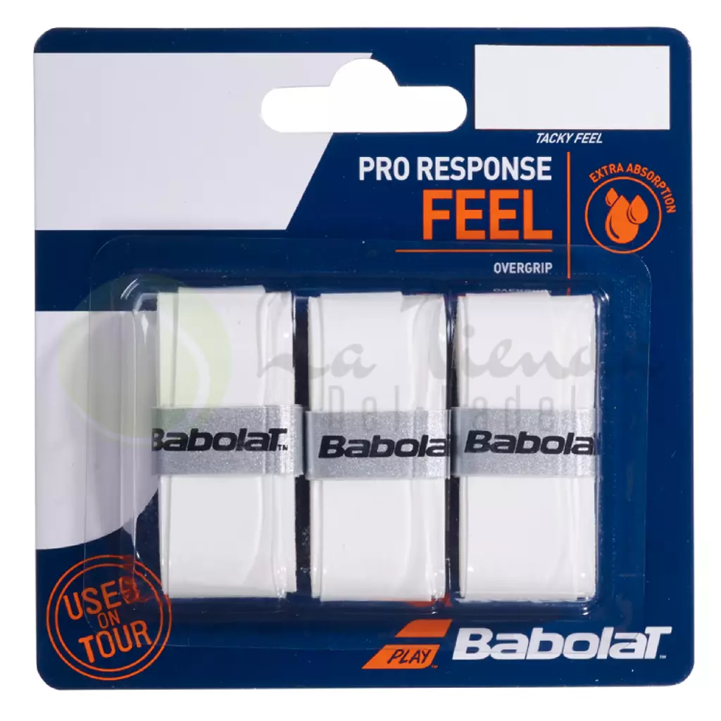 Babolat Pro Response Feel White Overgrip (Pack of 3)