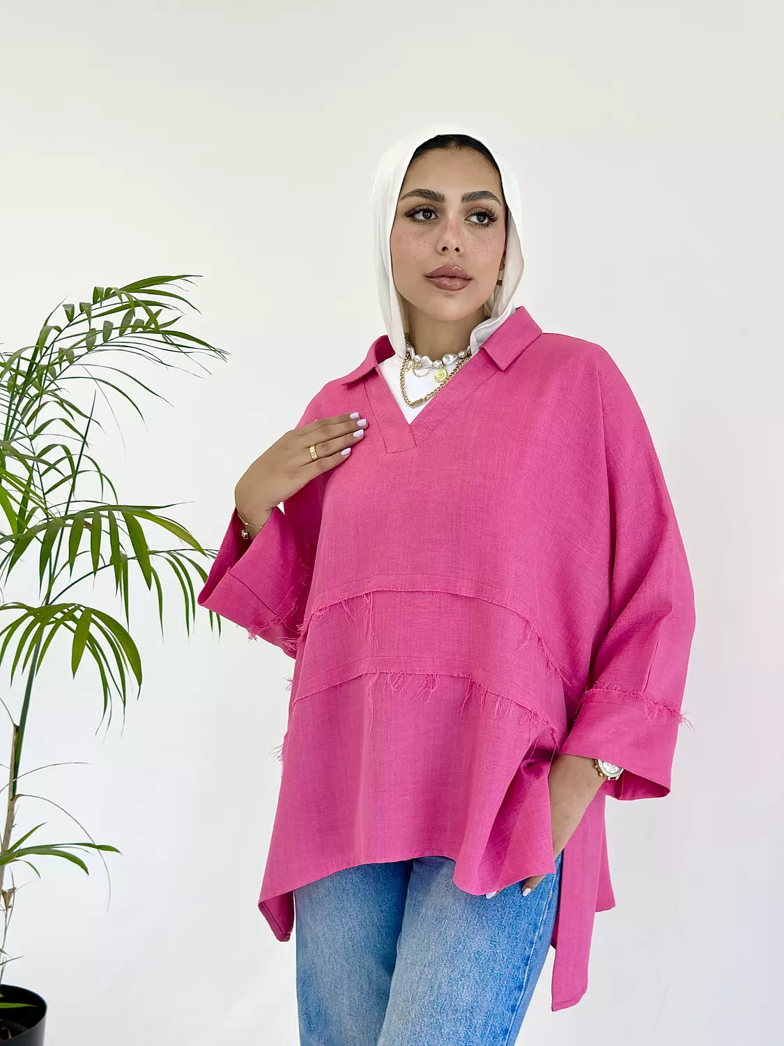 EFFORTLESS BLOUSE IN FUSCHIA 4