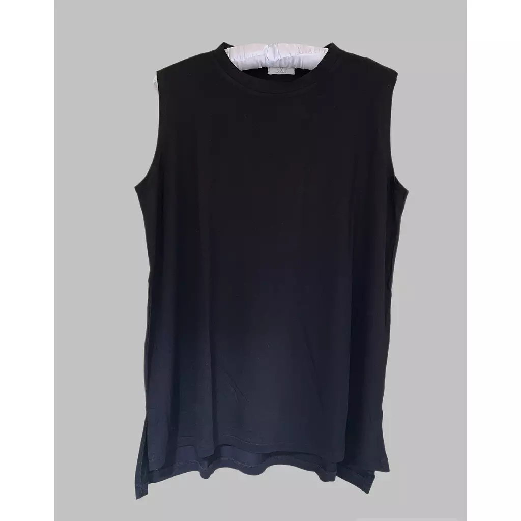 Black sleeveless basic top