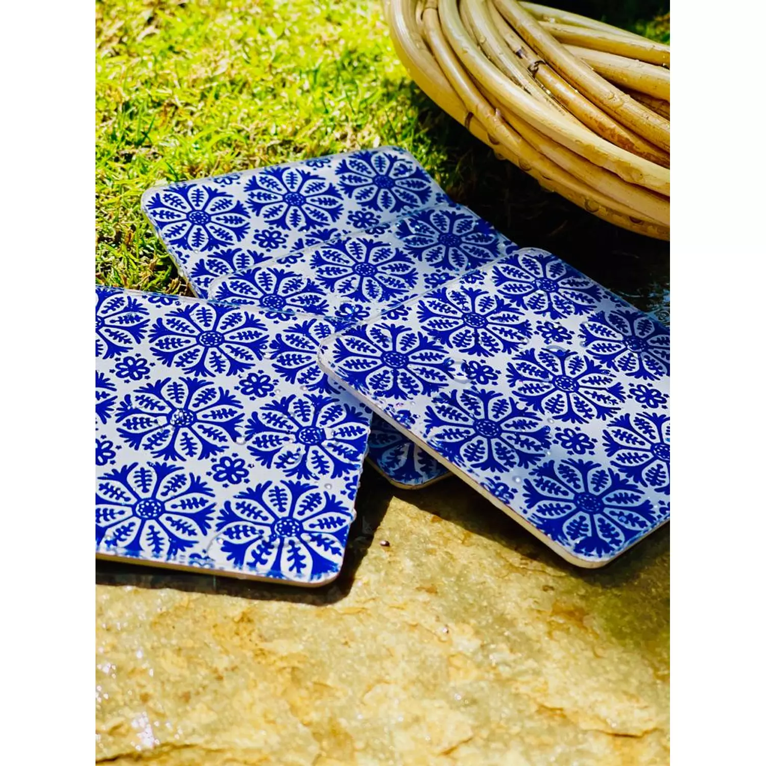 Blue Morrocan Tiles Coaster 1