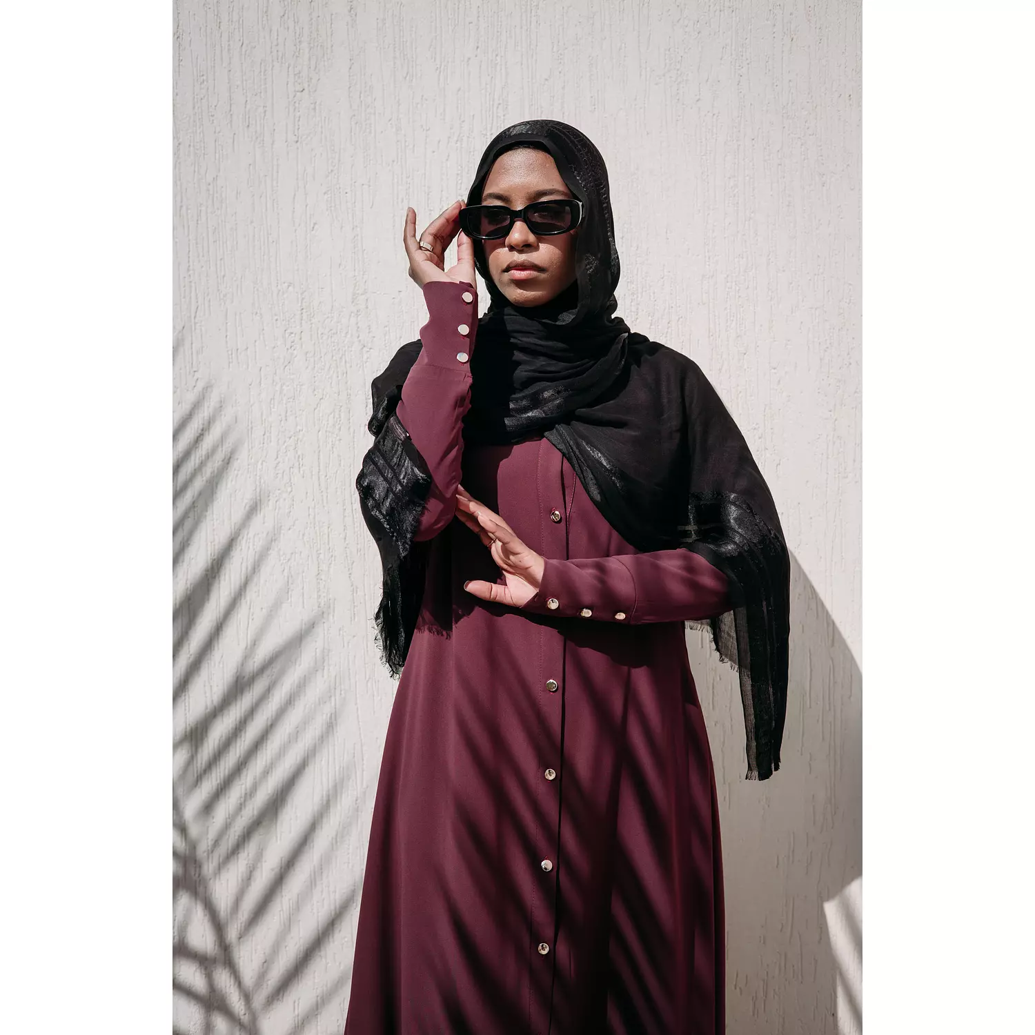 Cloche Abaya in Burgundy 5