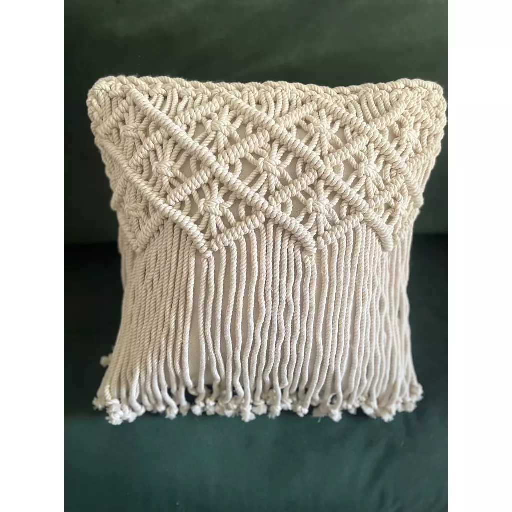 Sunshine Cotton Macrame Cushion    