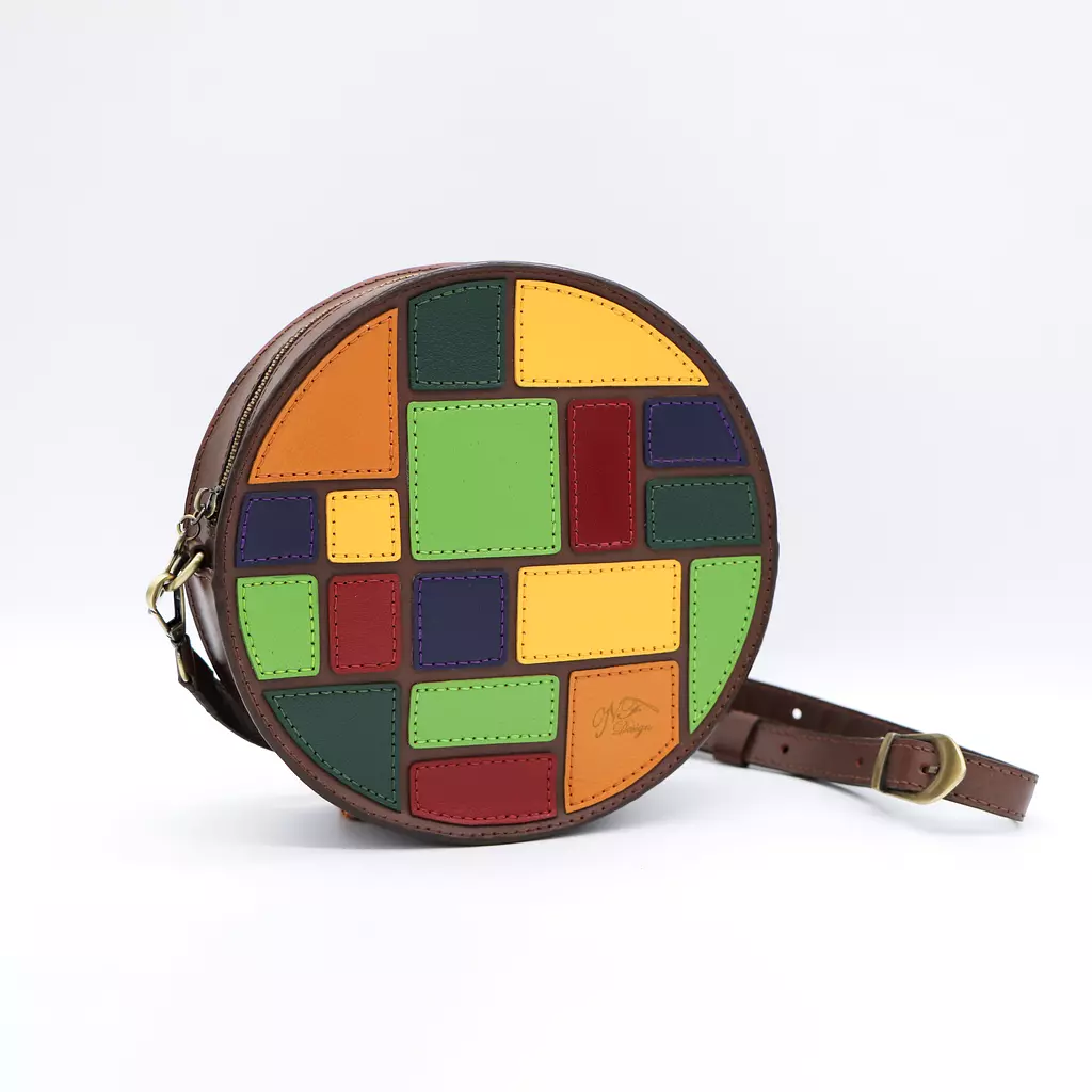 Patchwork genuine leather bag