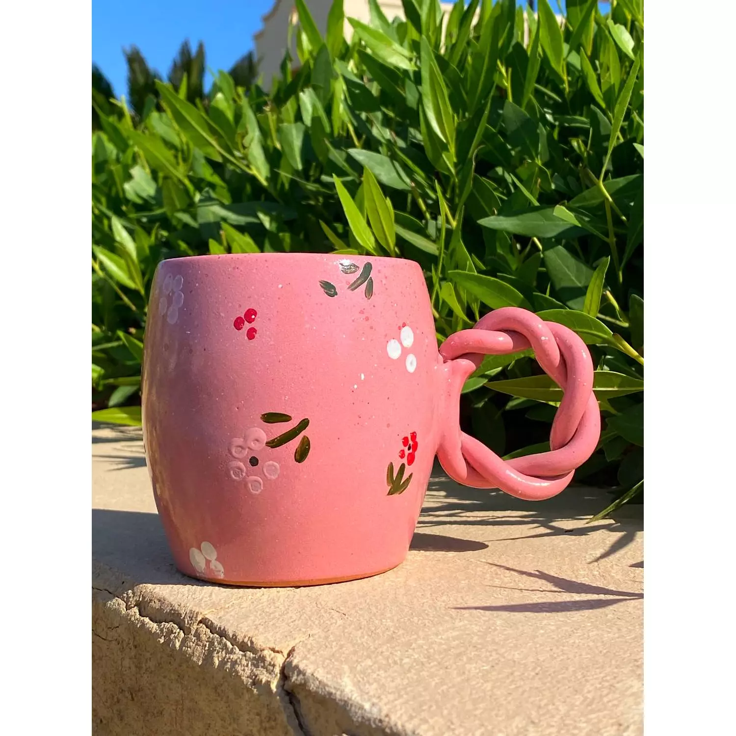 curly Pink floral mug hover image