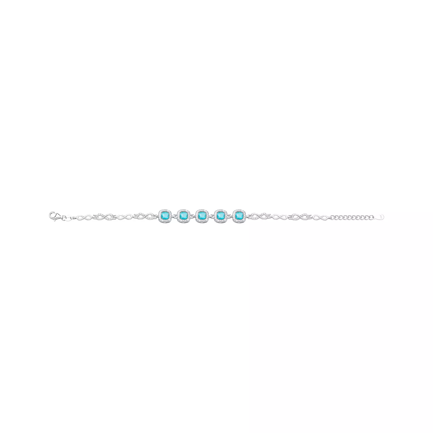 aquamarine bracelet with zircon hover image