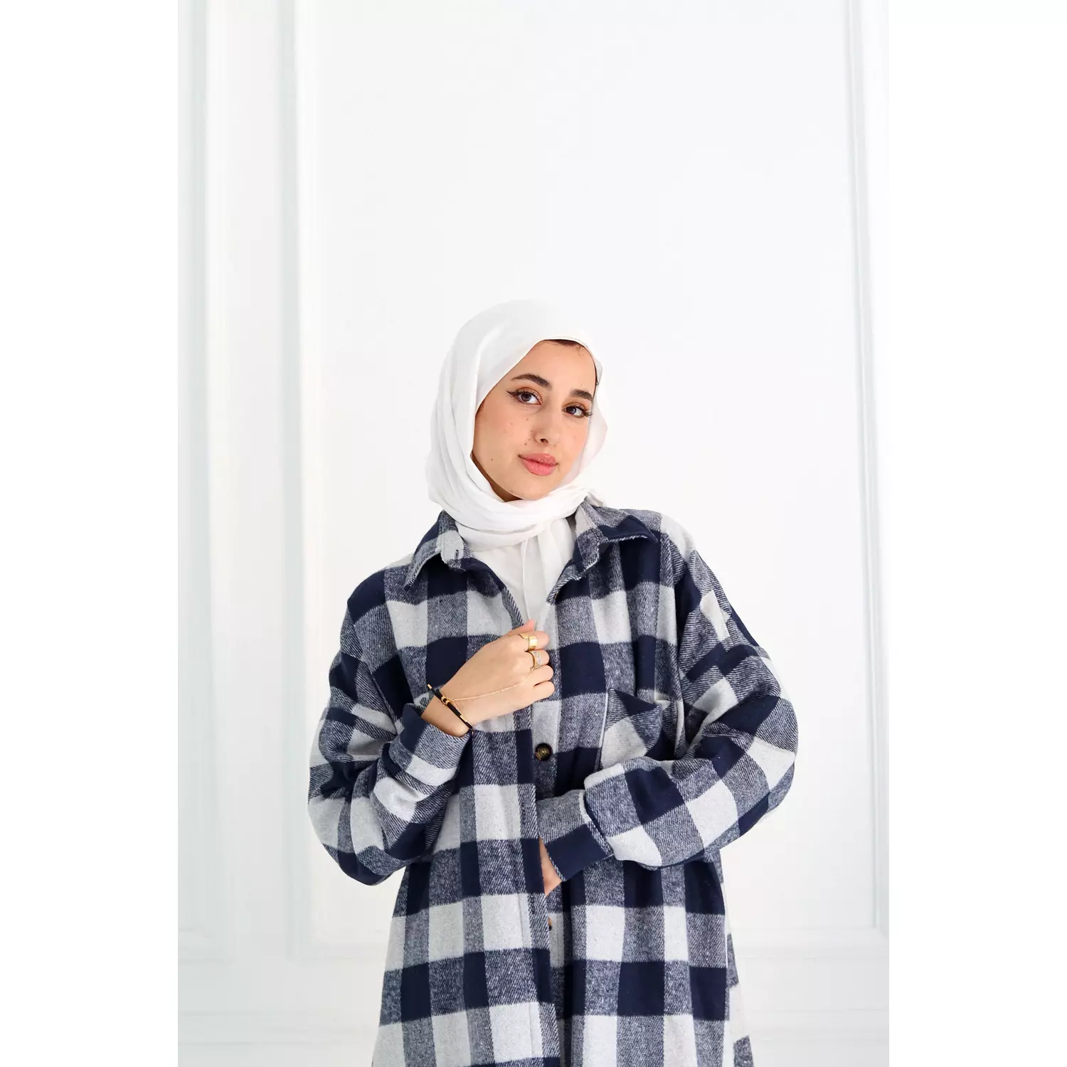 Blue Checkered Oversize Shirt 5