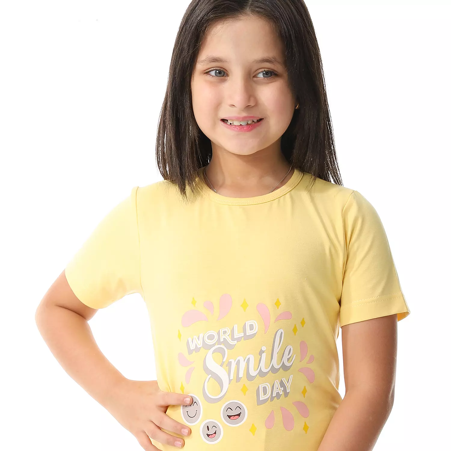 Girls Smile Pajama - Yellow 2