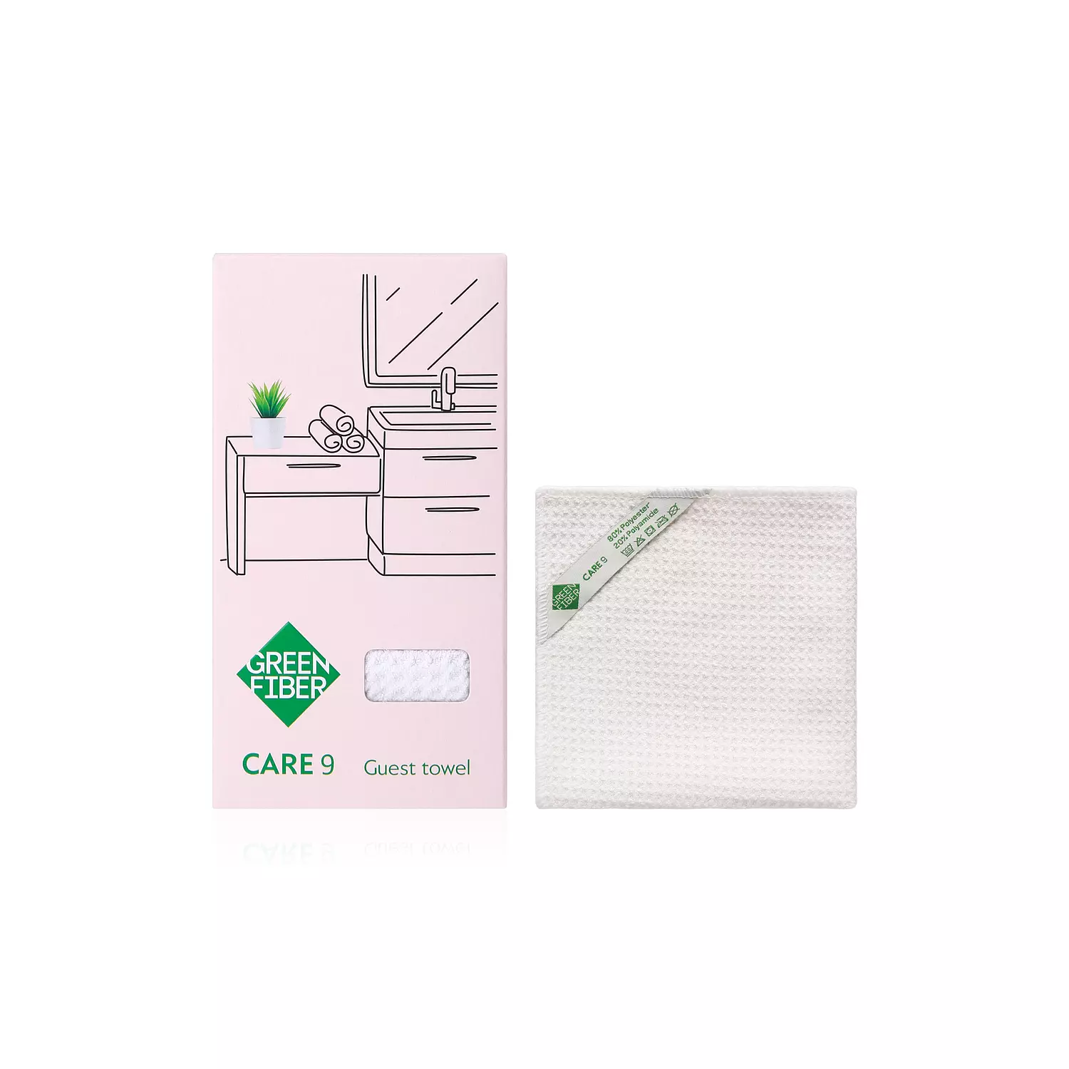 GREEN FIBER CARE 9 GUEST TOWEL WAFFLE GUEST TOWEL, MILKY hover image