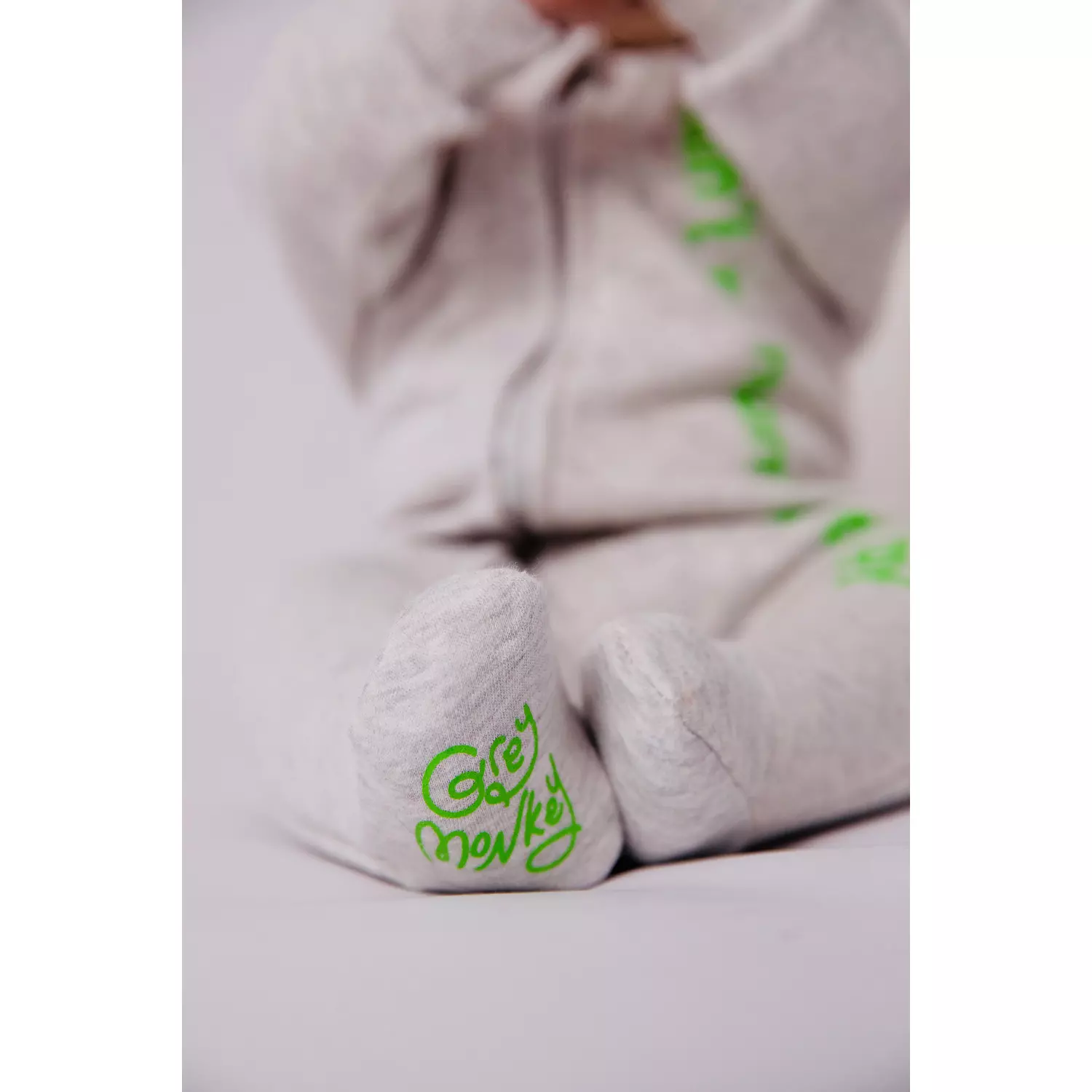 Premium Fleeced Winter Double Zipper "Our biggest dream" Footie - Glowy Grey 4