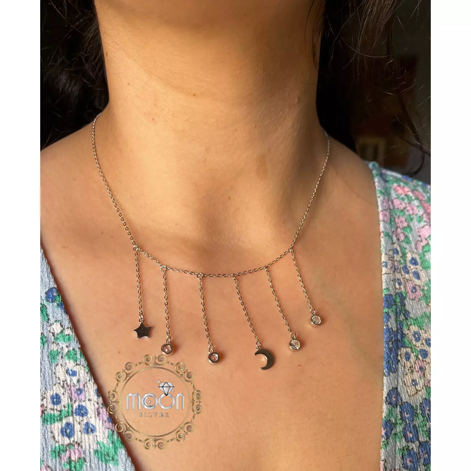 Moon and star necklace  hover image