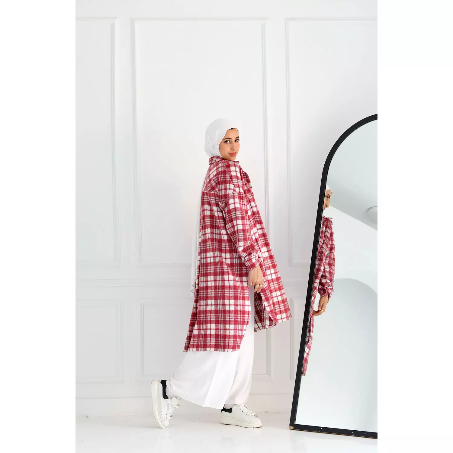 Red Checkered Oversize Shirt 4