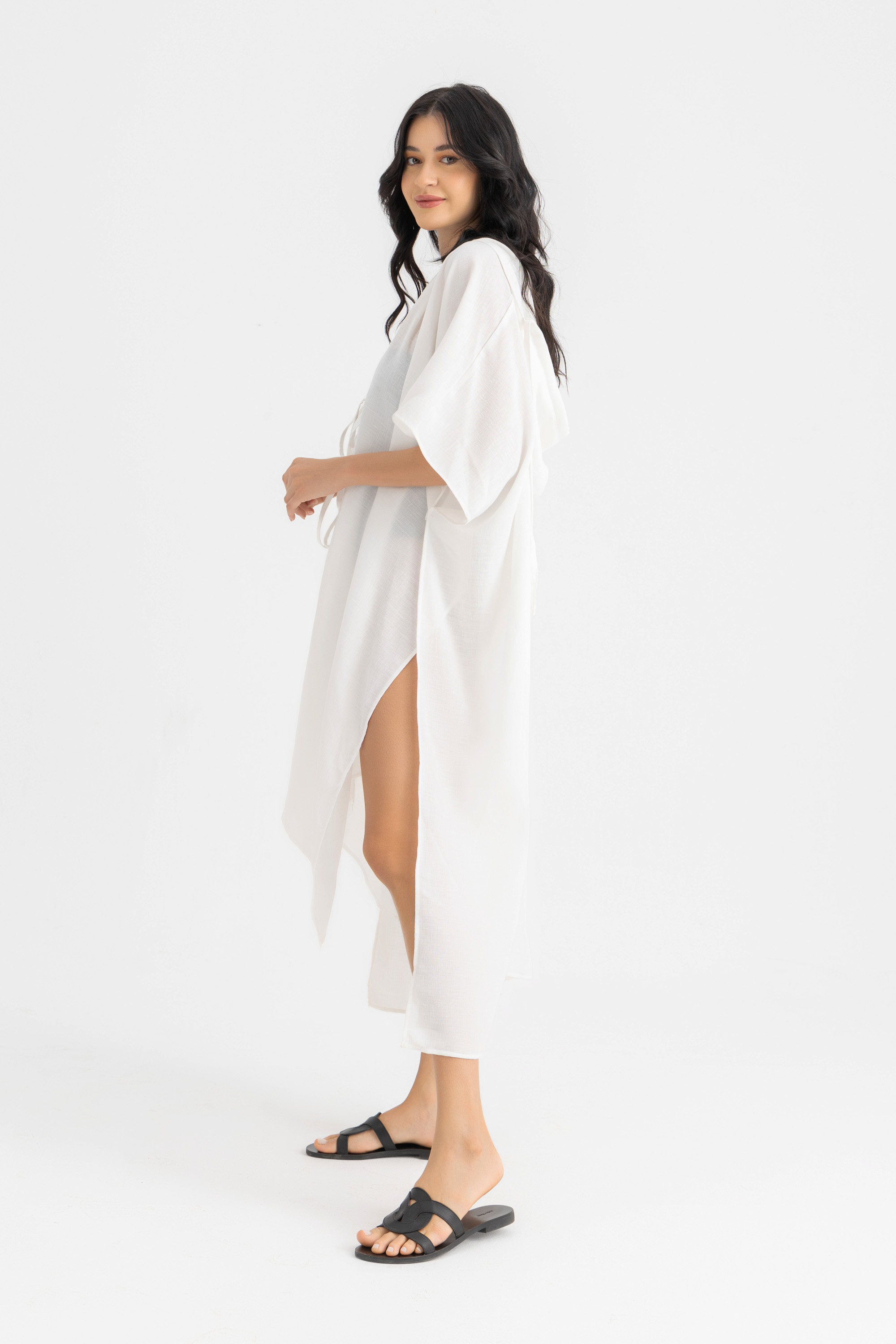 The HILDA linen hooded cape 3