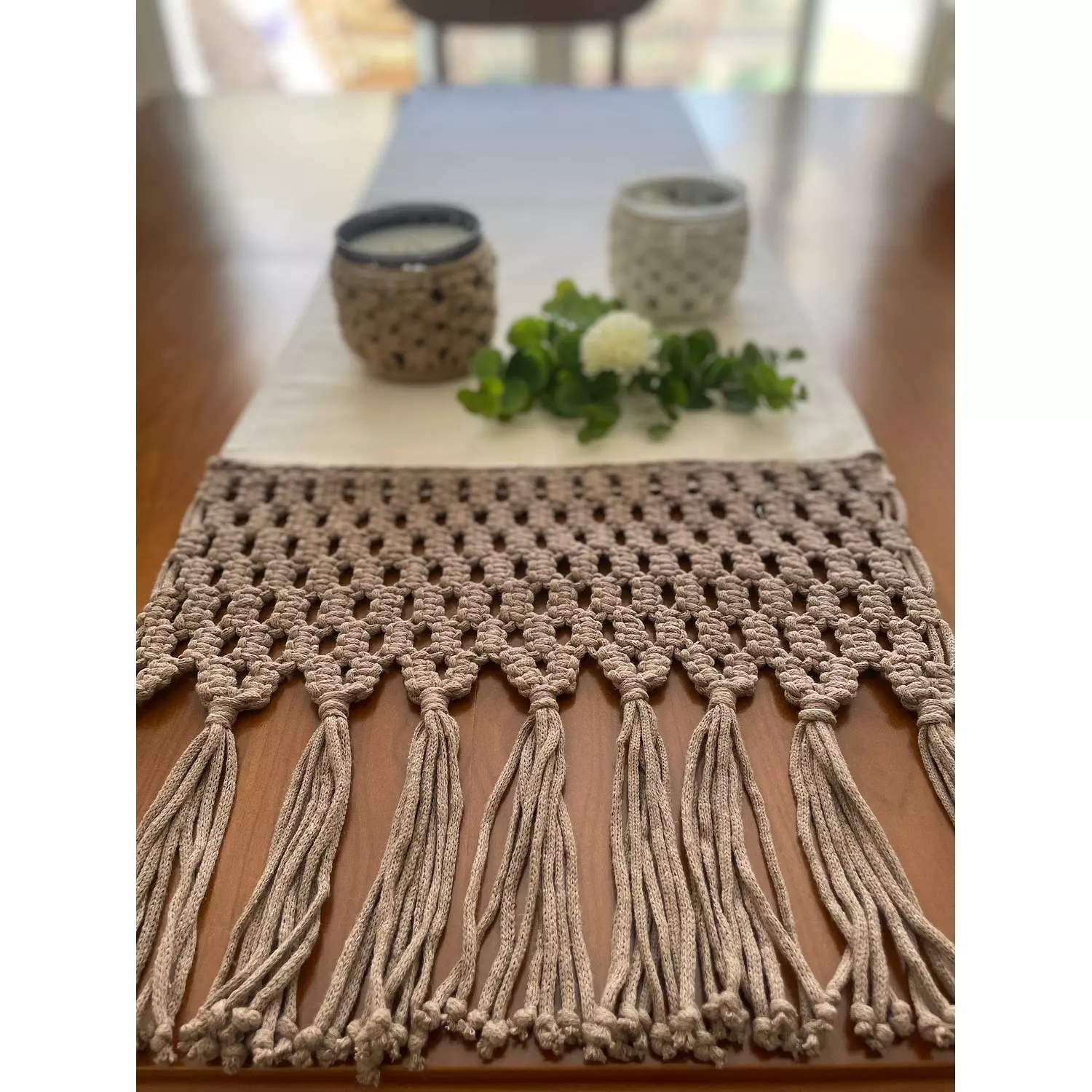 Cotton Macrame Bees Runner  0