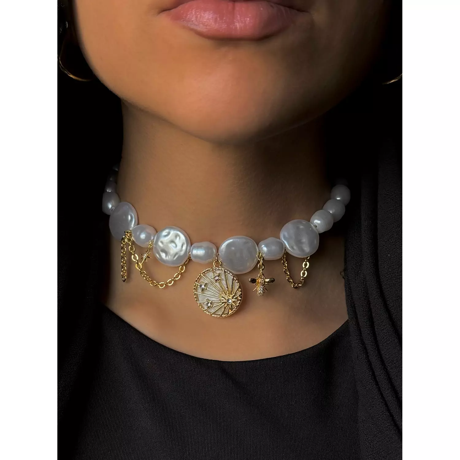 Star ball pearly choker  hover image