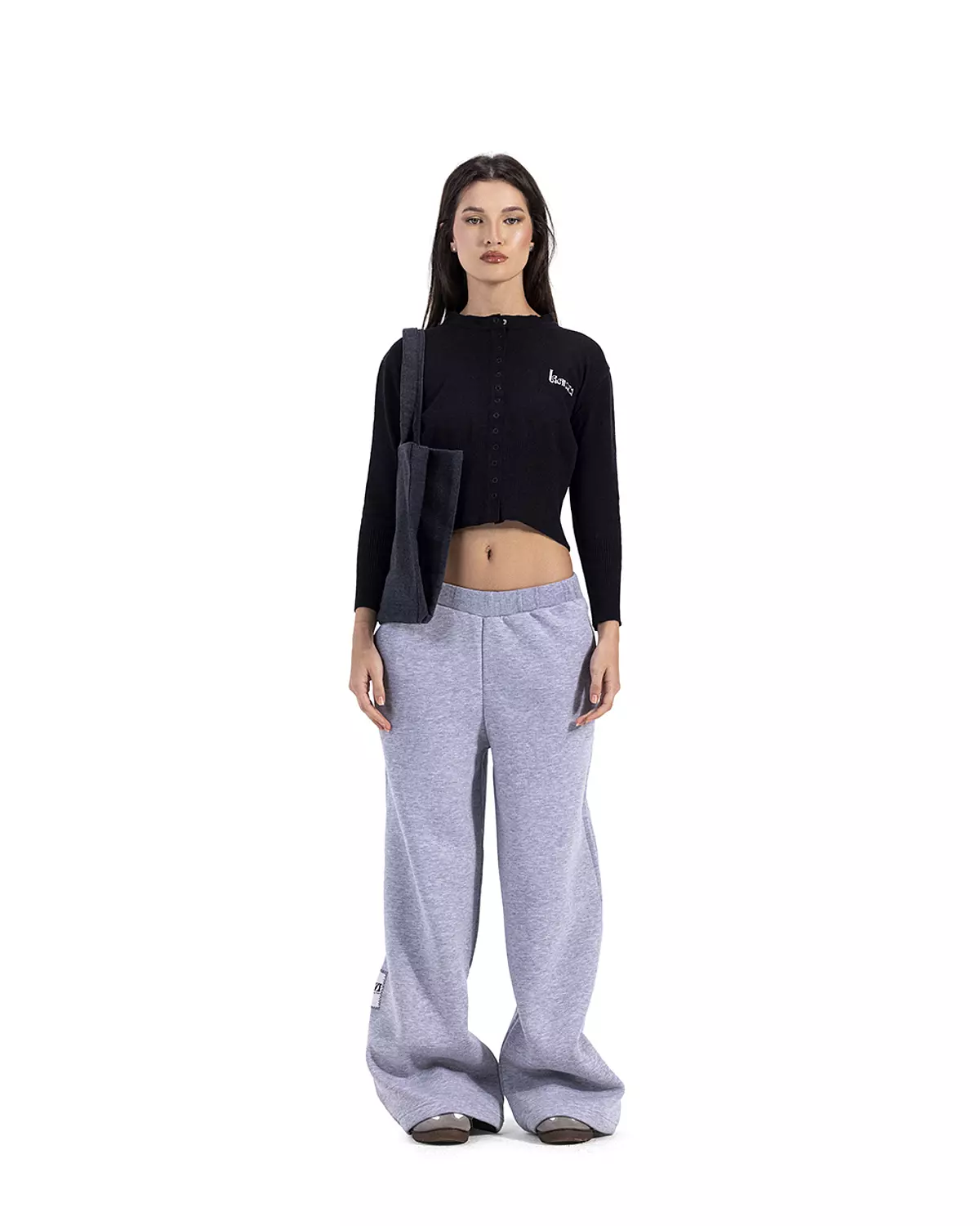 Bright Grey Wide leg Sweatpants    hover image