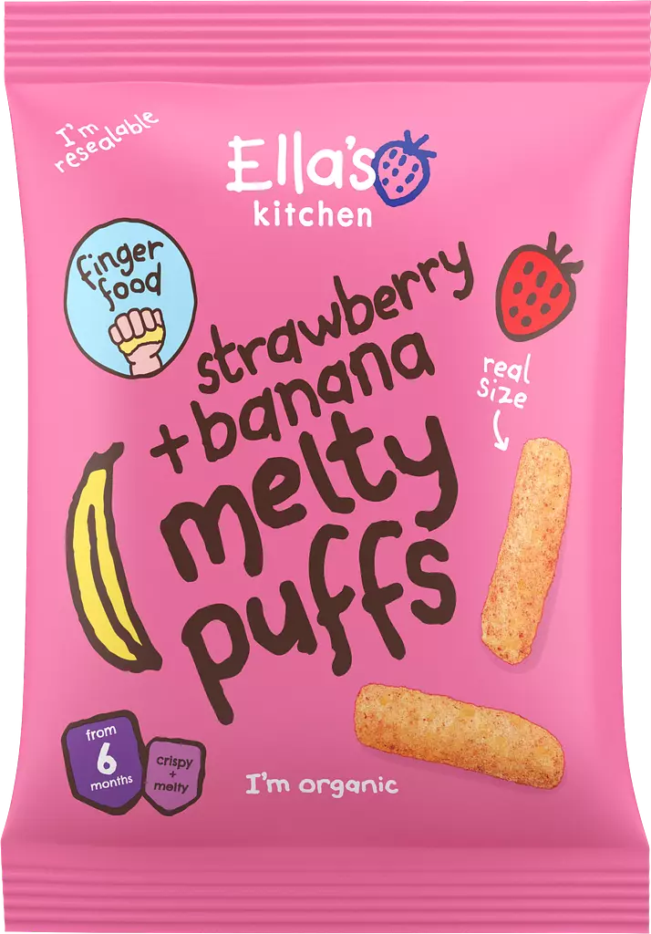 Strawberries + Bananas melty puffs - 20 grams 