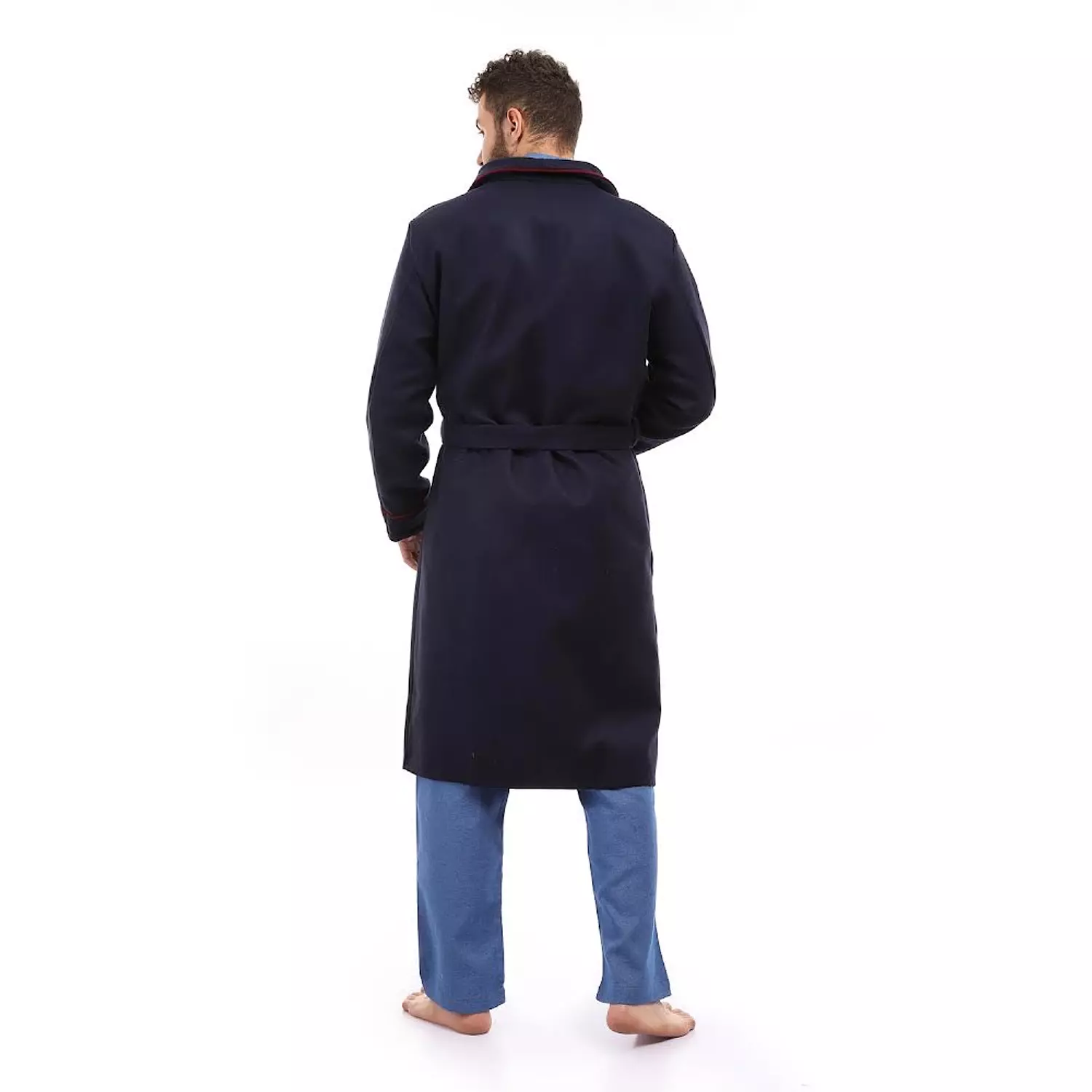 Shorto Men's Winter Robe - Dark Blue - 2358  2