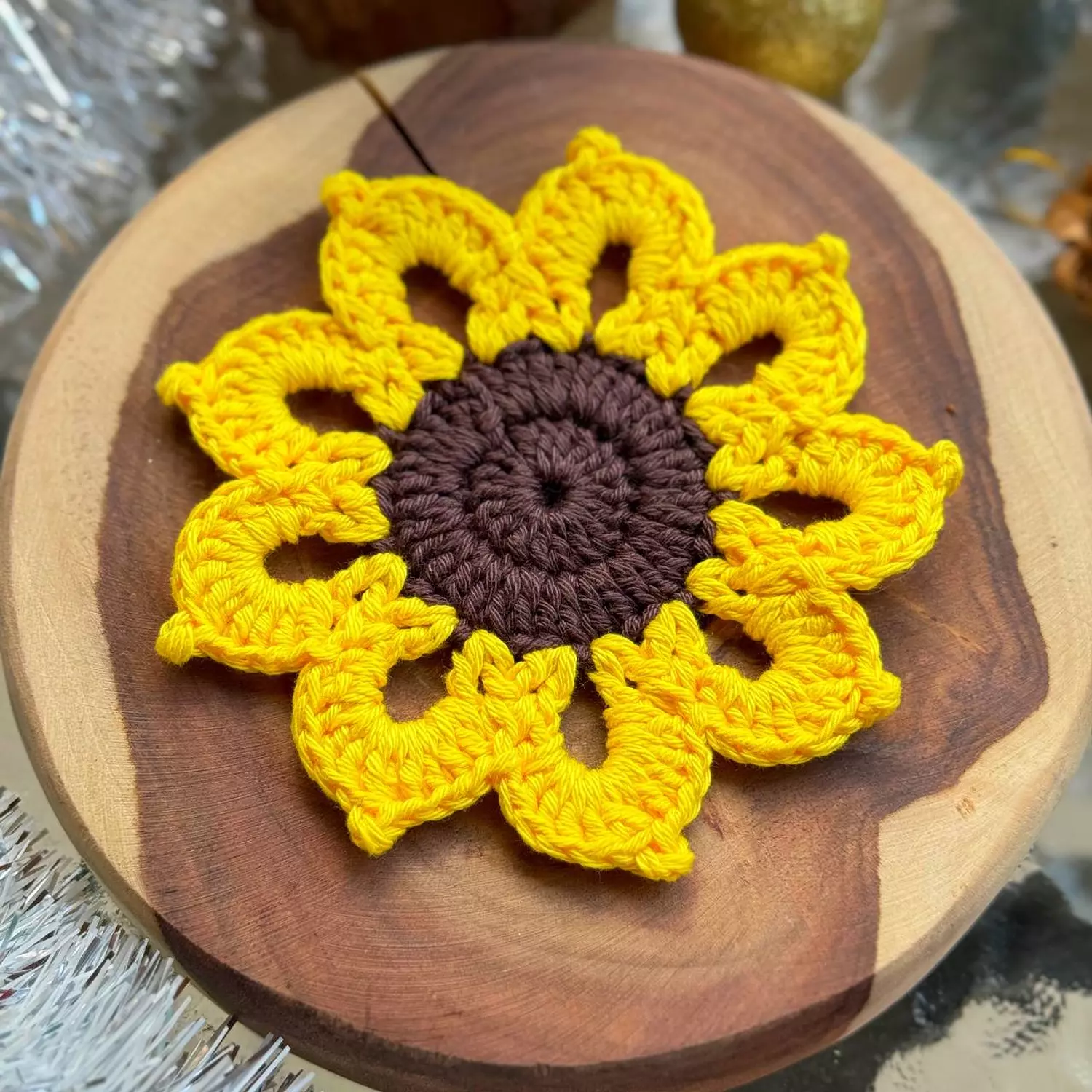 Sunflower crochet coaster-2nd-img