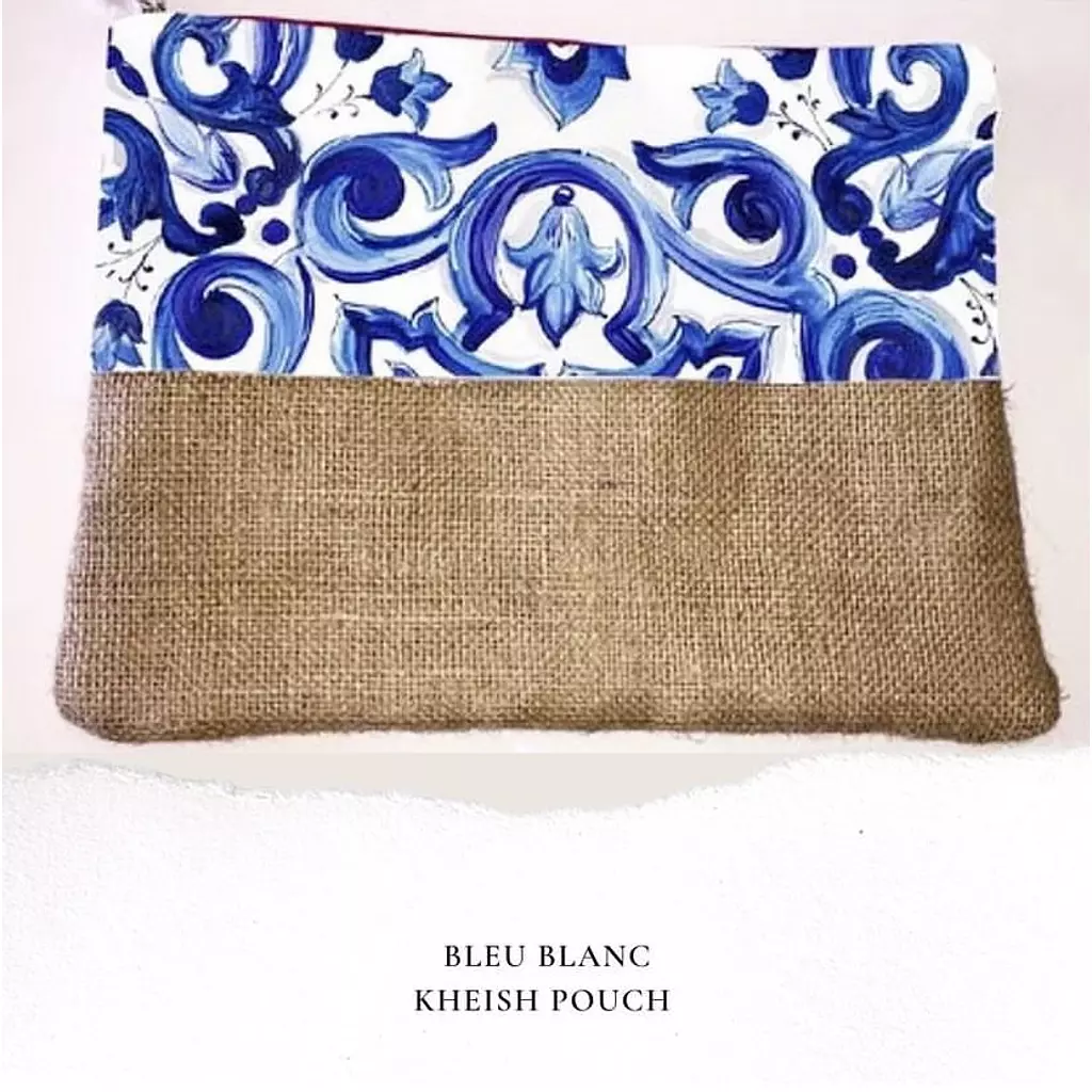 Bleu Blanc Kheish Pouch Leather Strip