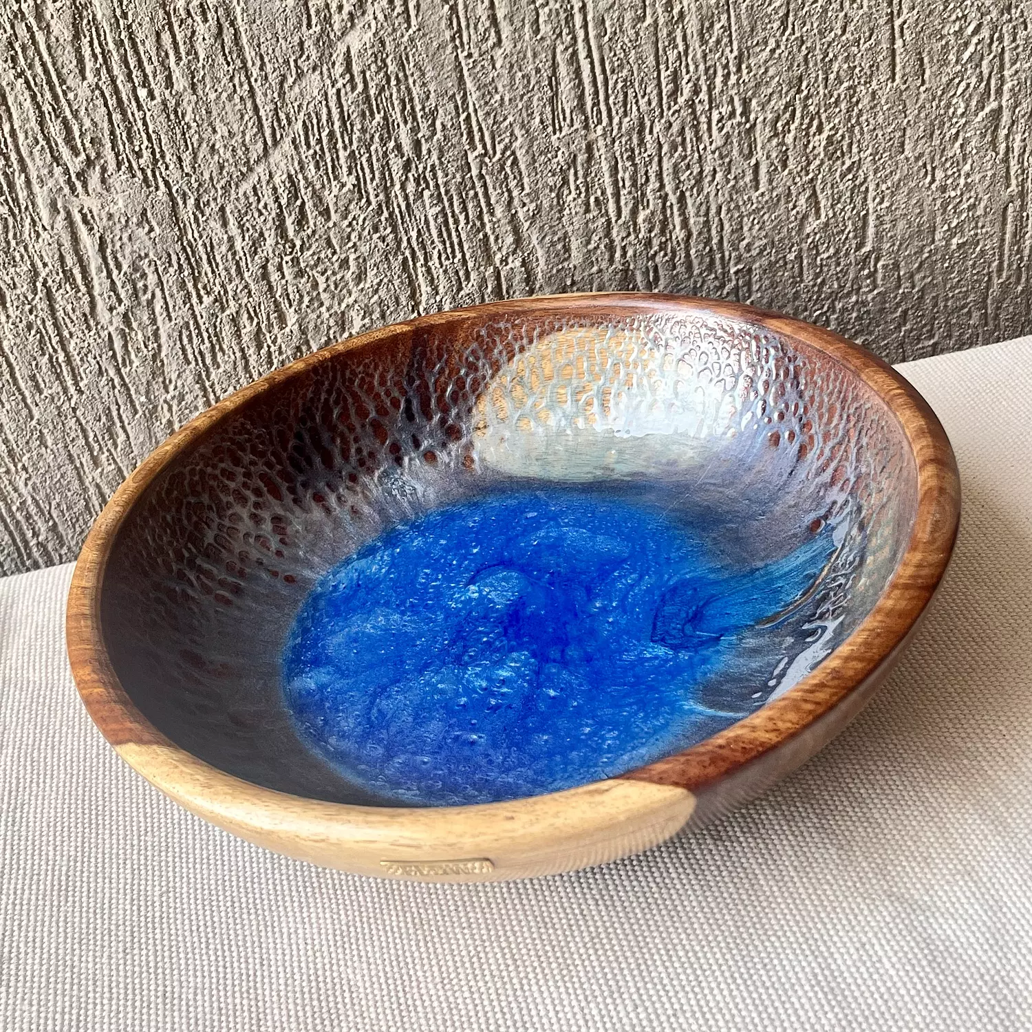 Blue Wood Bowl 4