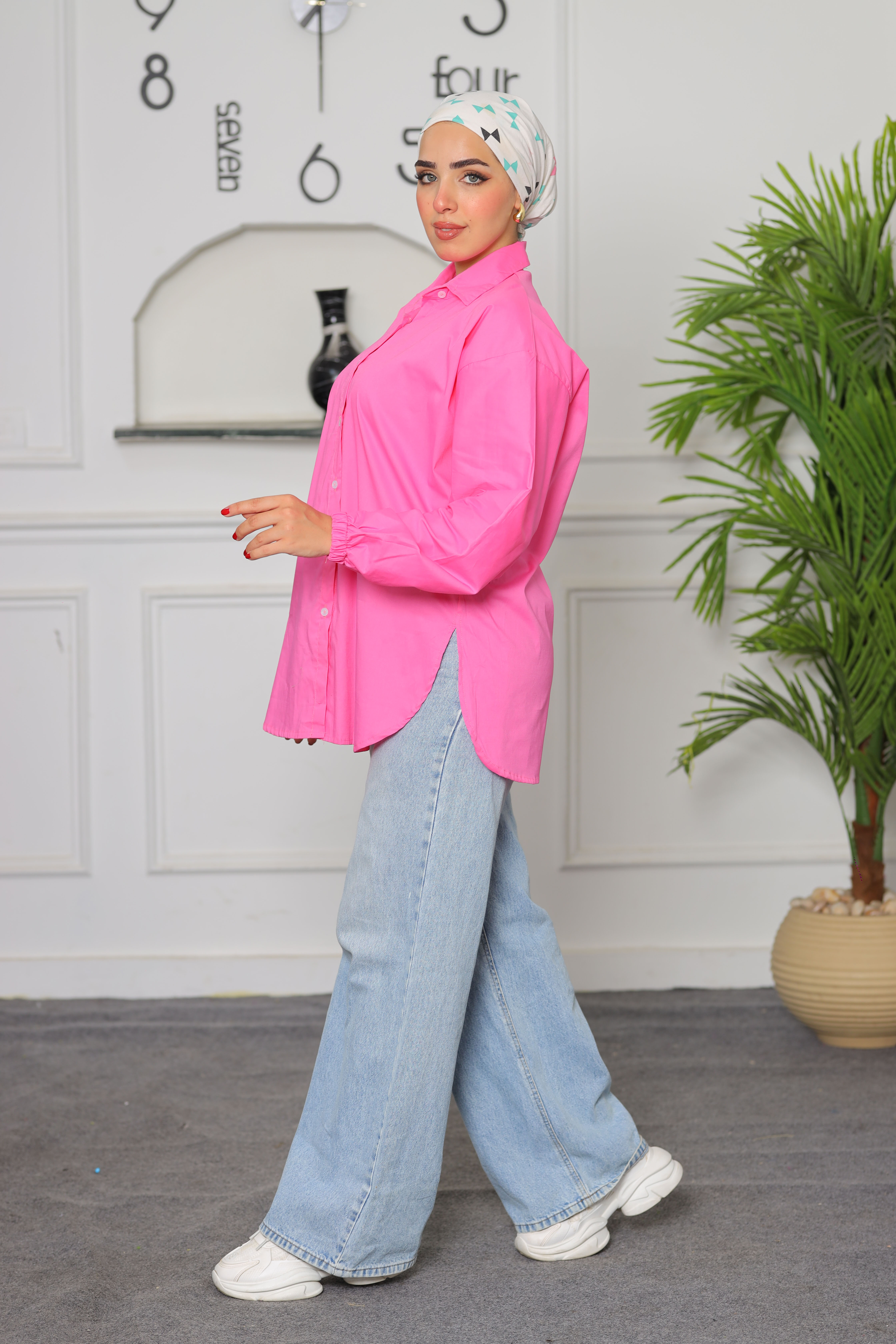 Pink poplin shirt 1