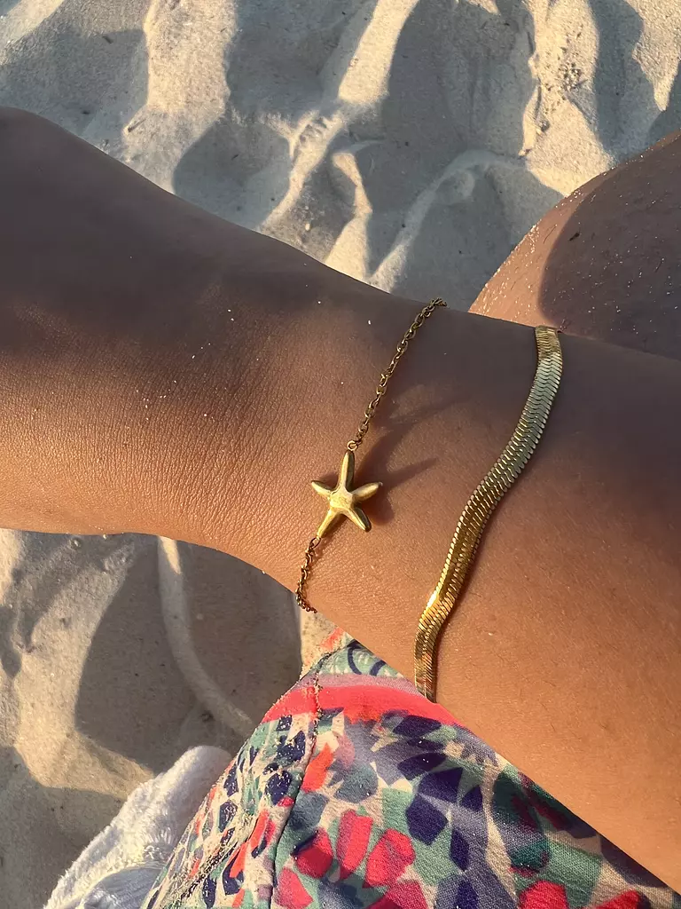 Starfish dual stainless steel bracelet 