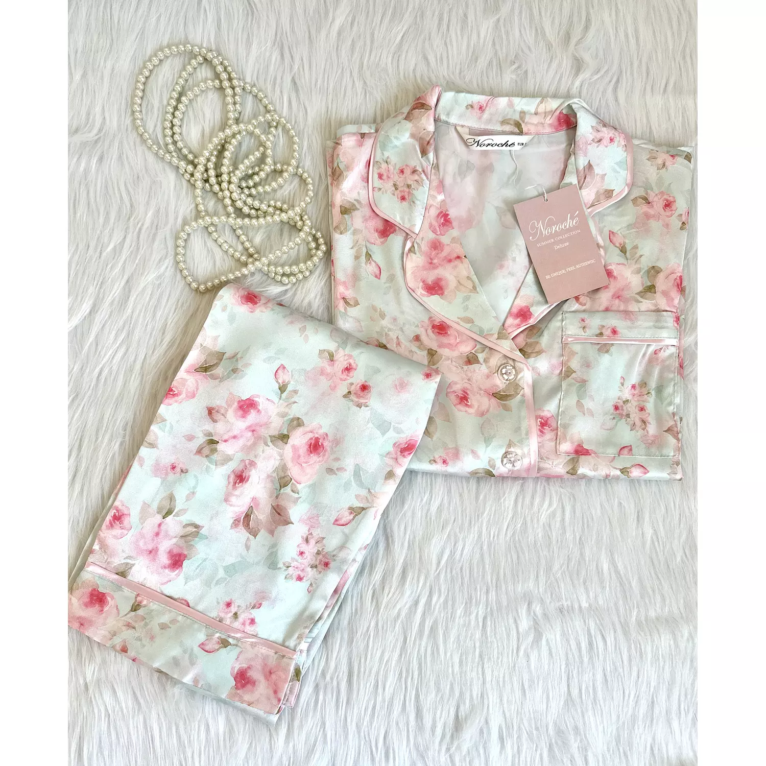 British Rose Turkish Pure Silk PJ hover image