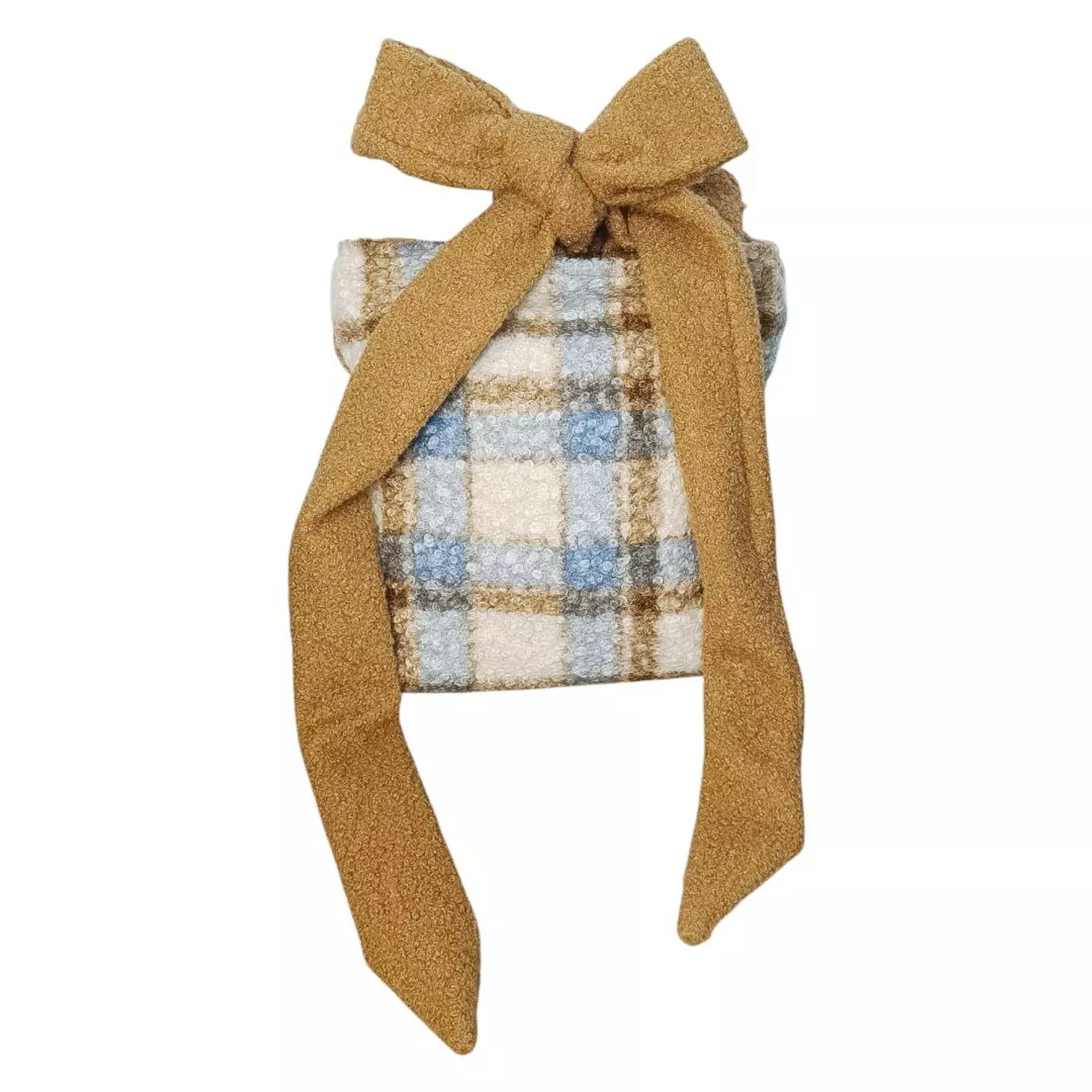 Camel and plaid teddy wool (A.49-8) 2