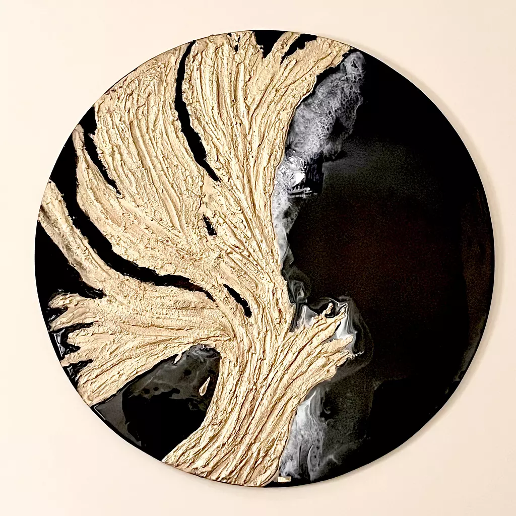 Textured Epoxy Round Painting