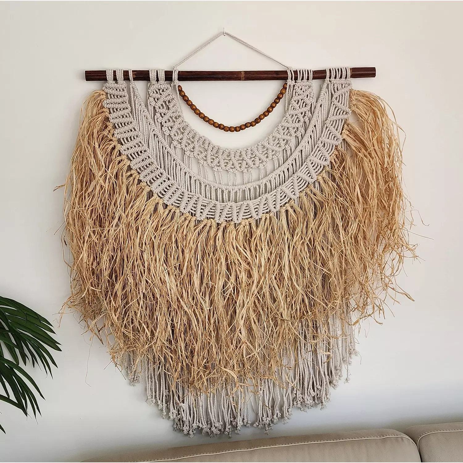 Half Circle Raffia Wall Hanging hover image