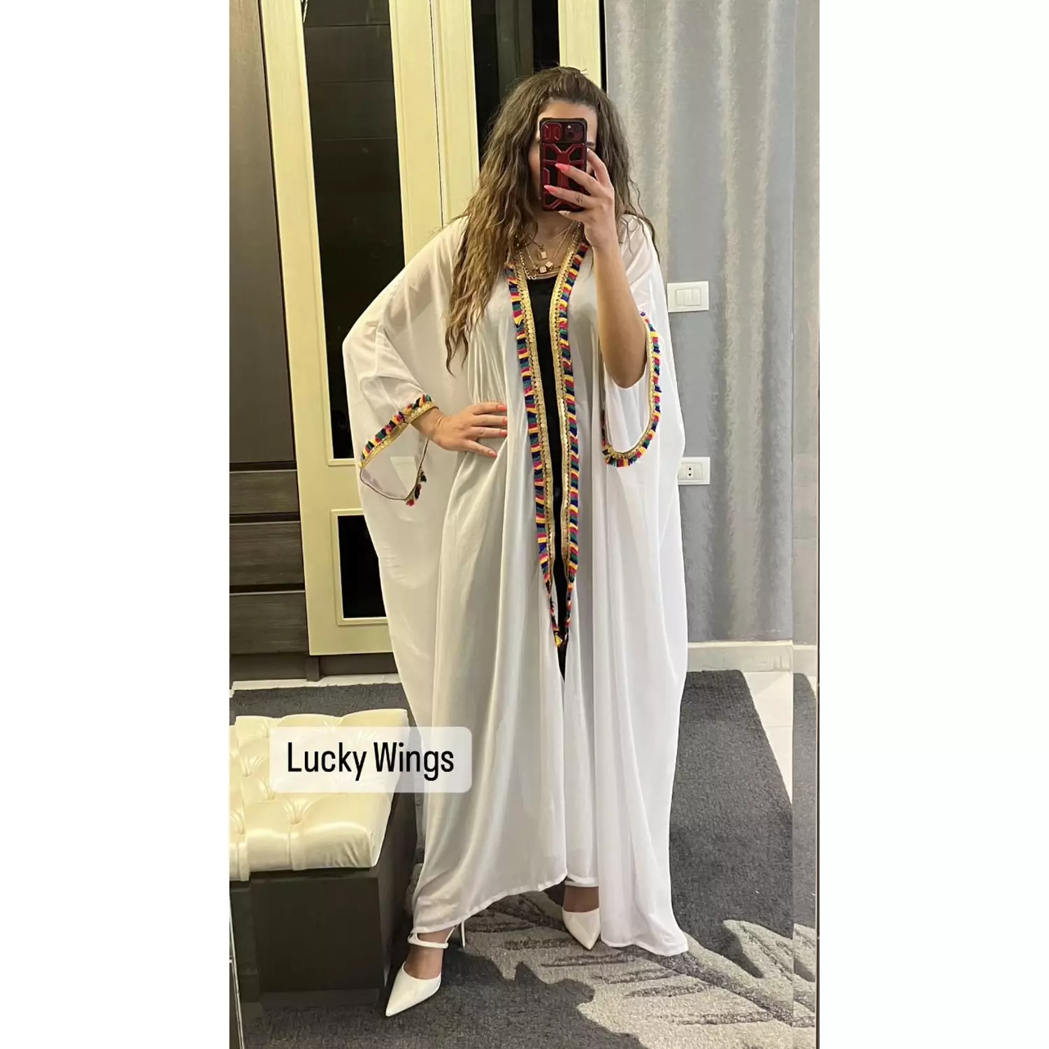 WHITE CHIFFON CARDIGAN hover image