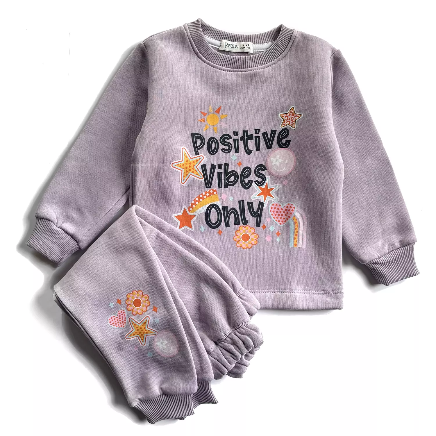 Positive Vibes Cotton Fleece PJs hover image