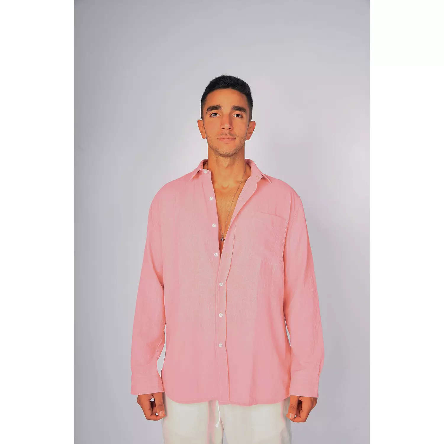 Pink Linen Shirt  1