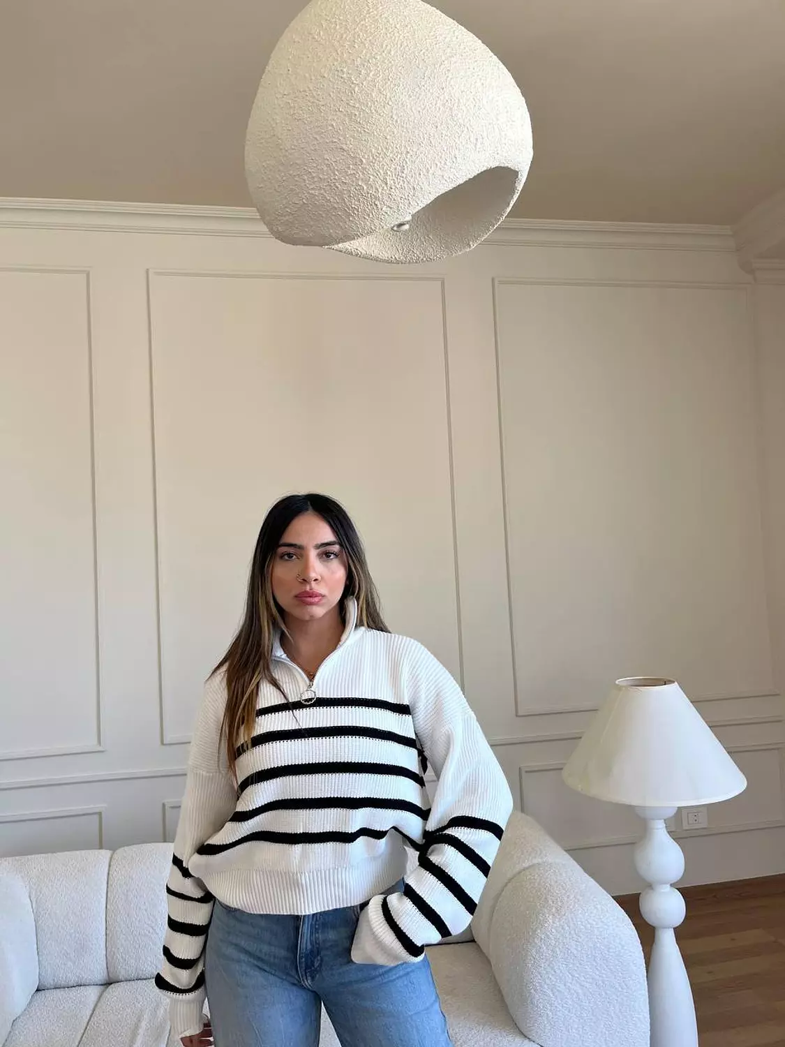 Striped pullover hover image