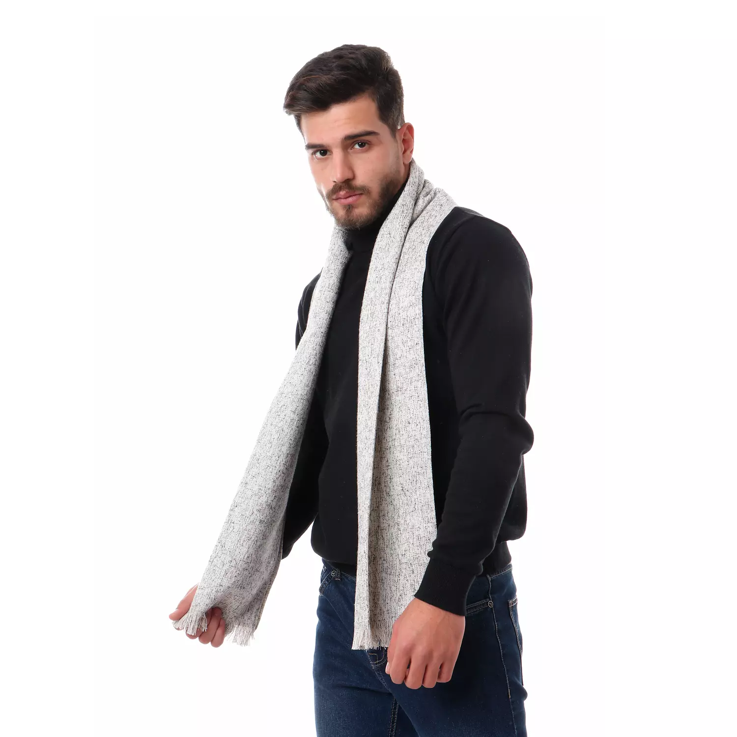 Classic Scarf - Dotted Grey 1