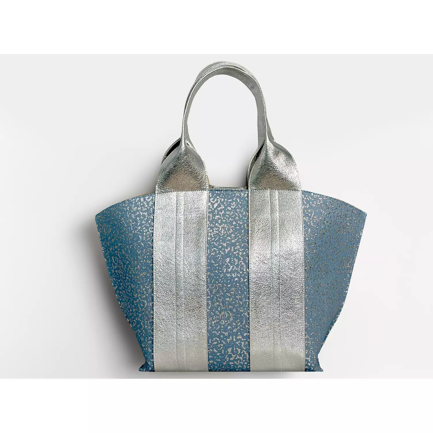  BLINGY Tote bag - Blue glittery jeans & Silver -2nd-img