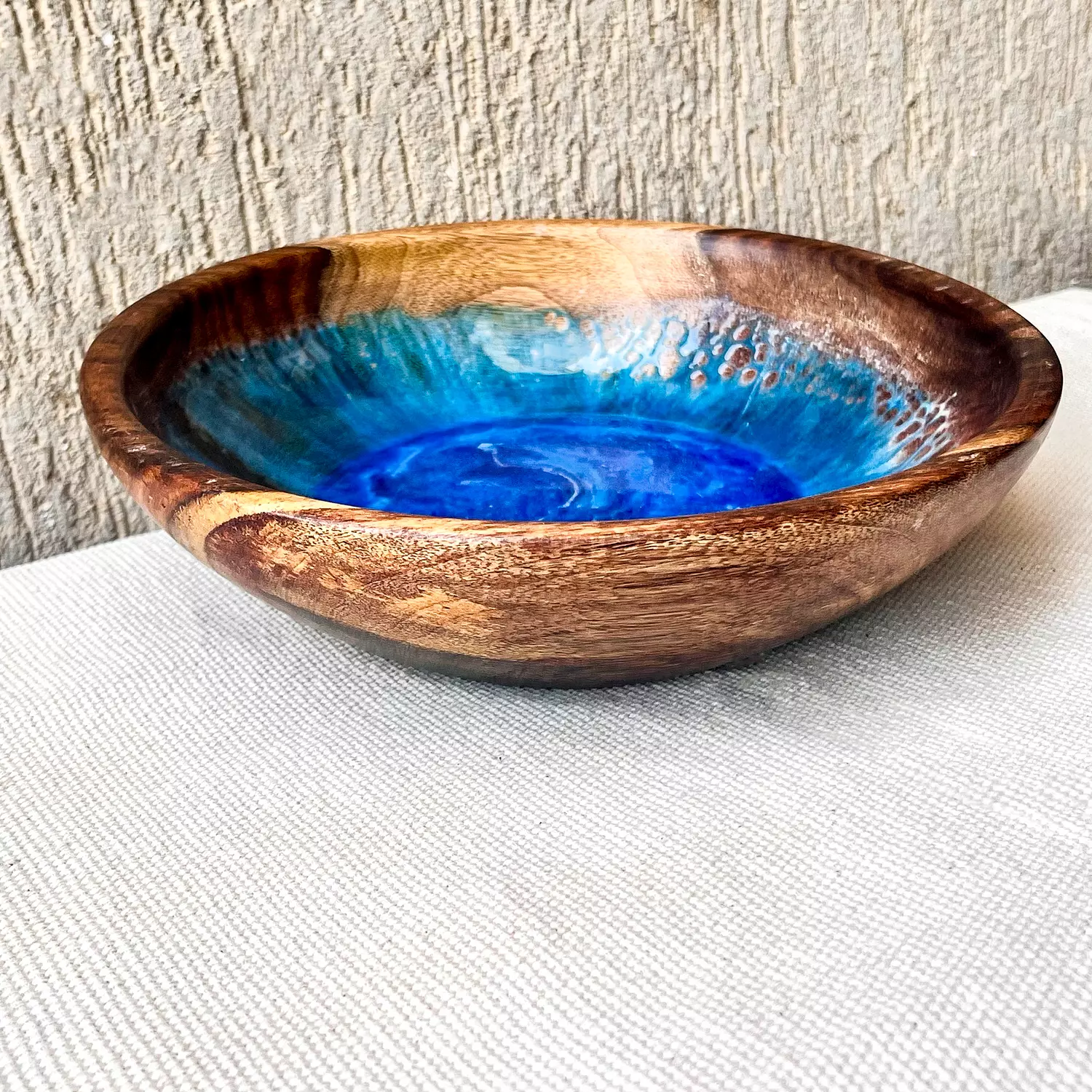 Blue Wooden bowl 3