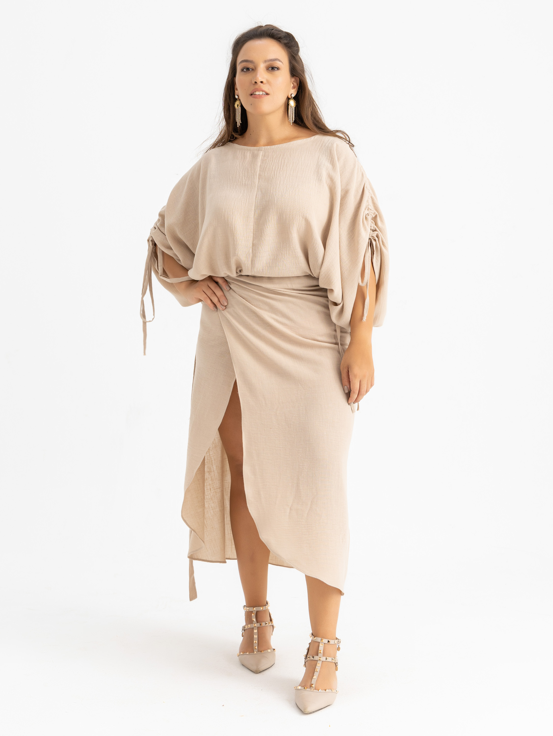 The CAROLINA linen wrapped midi skirt  2