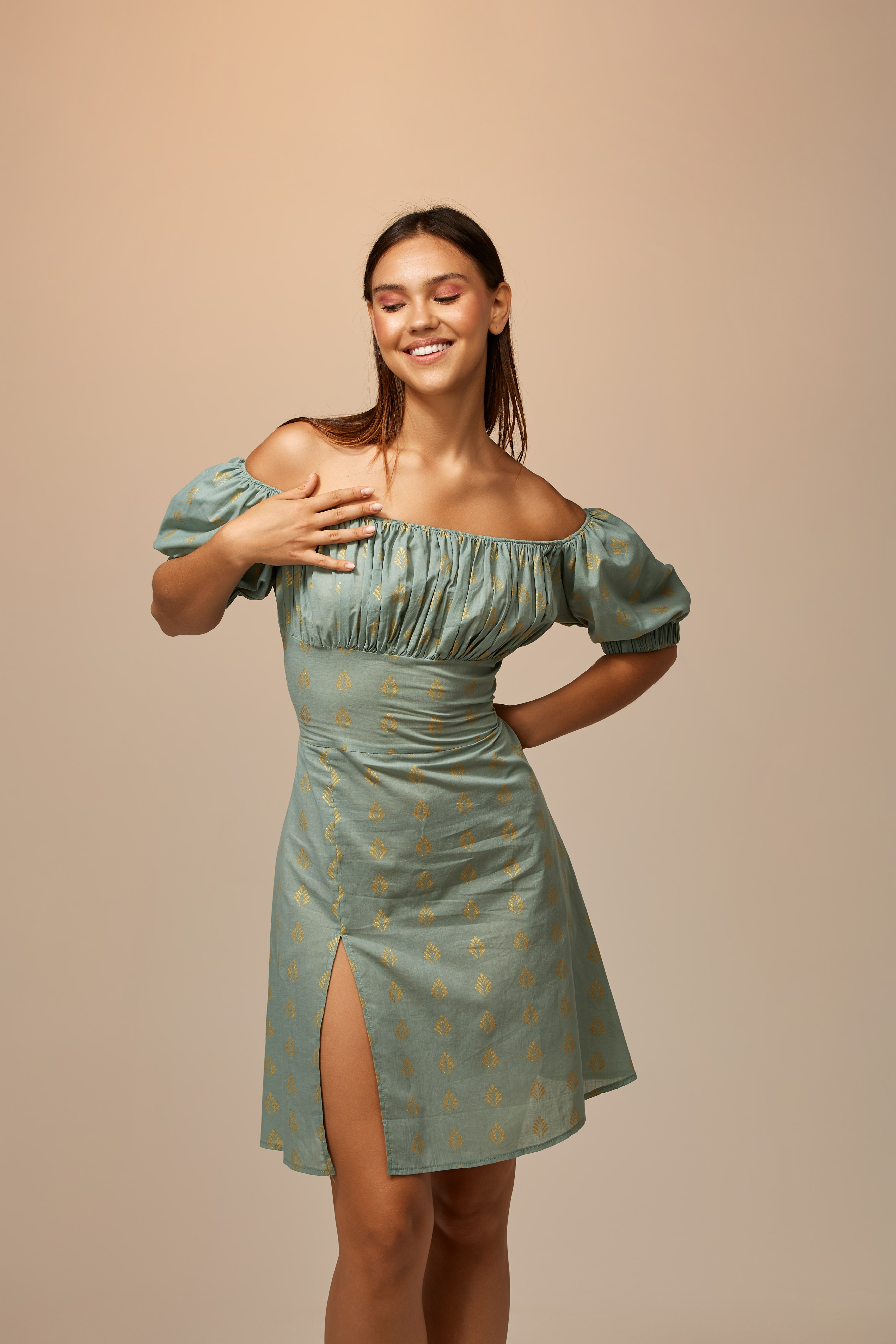 Toga Lotus Dress with a Slit 2