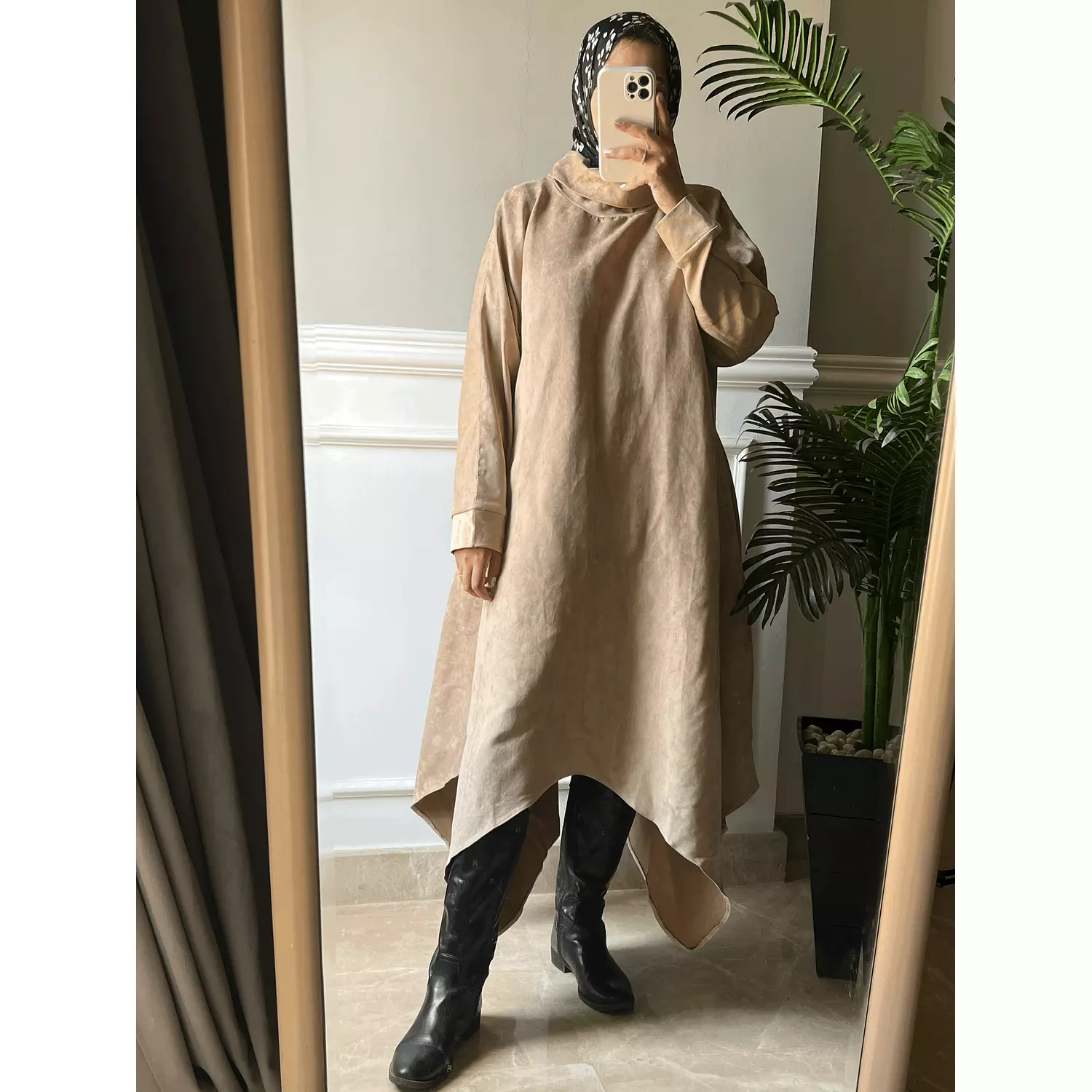 High- Low Dress in Beige hover image