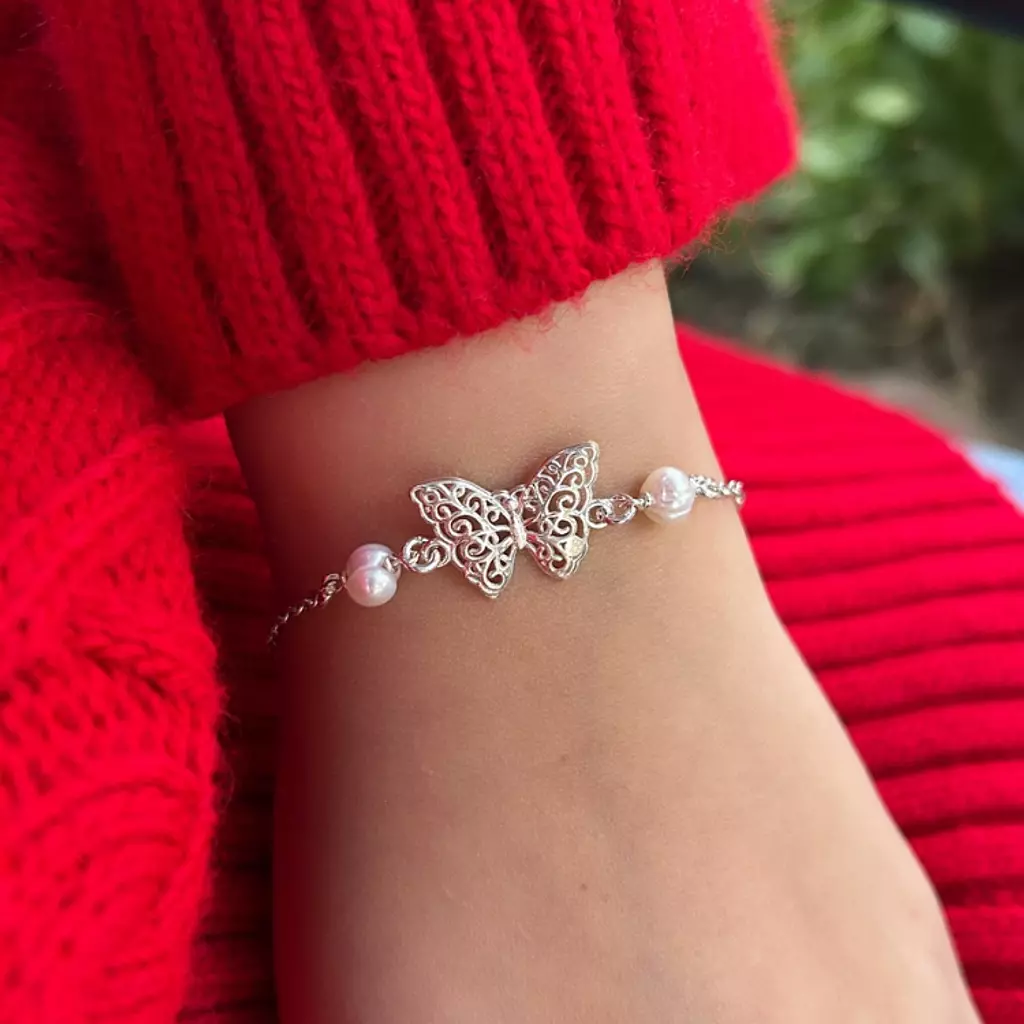 White butterfly bracelet 