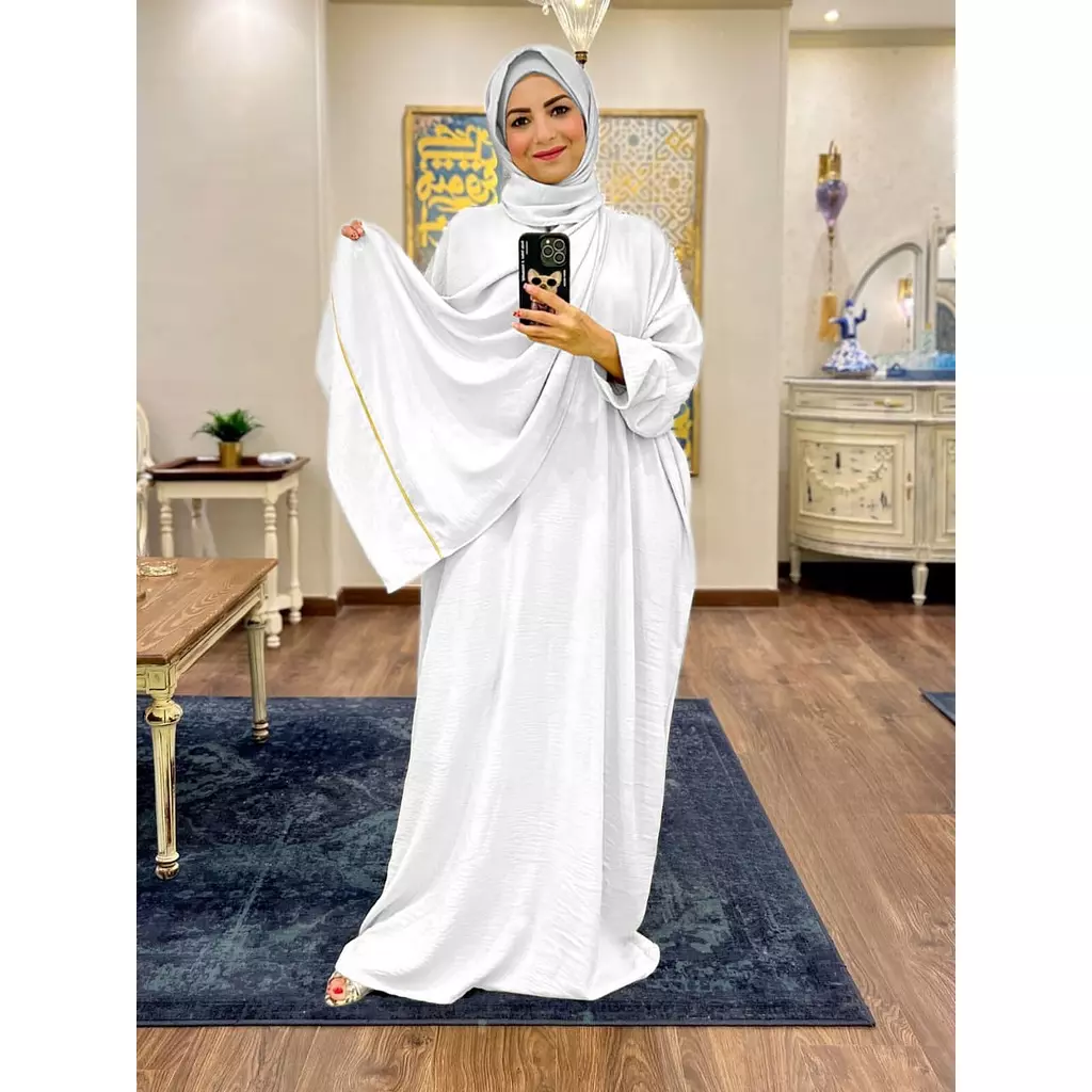 Free Size Isdal with Veil  - White