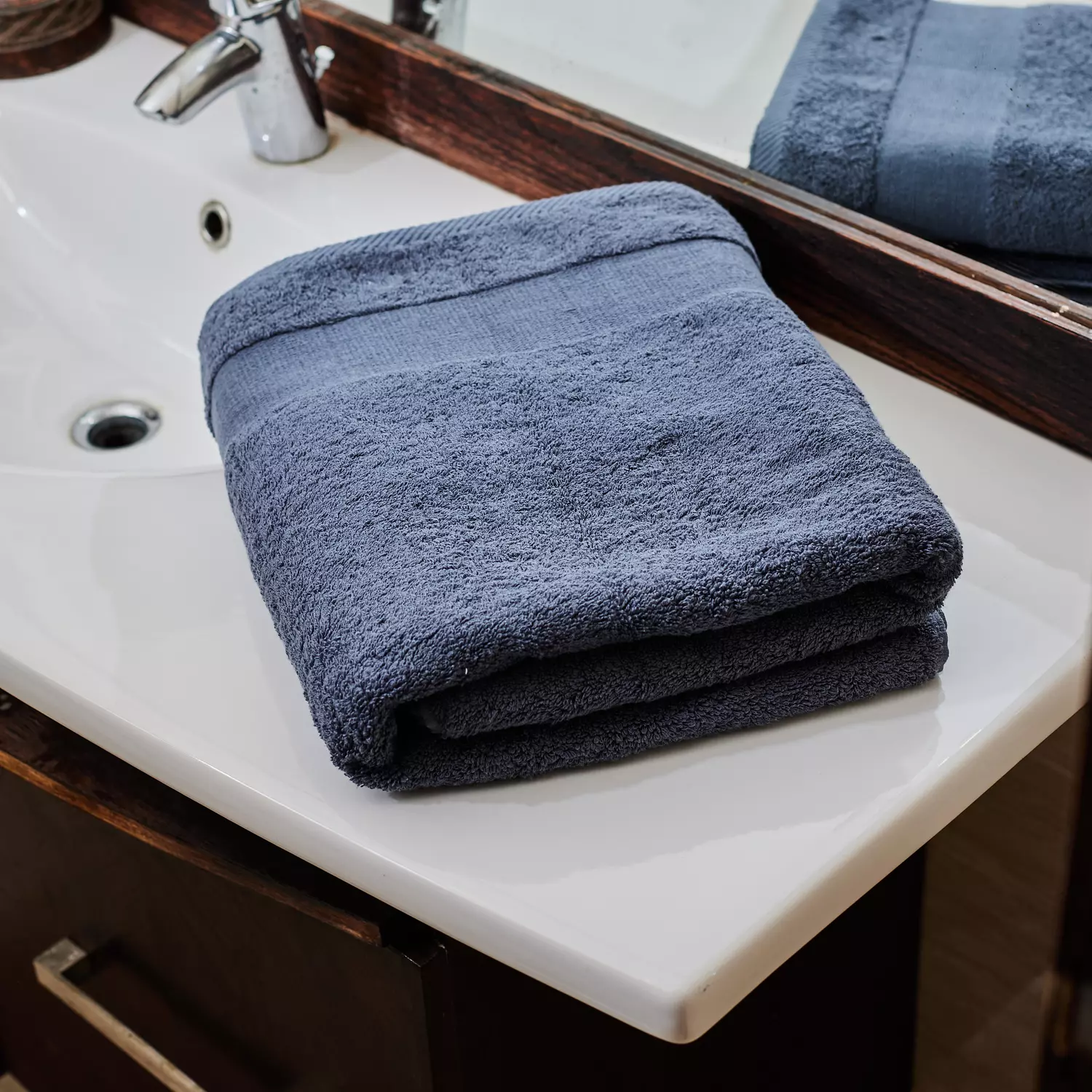 Large grey single towel  hover image