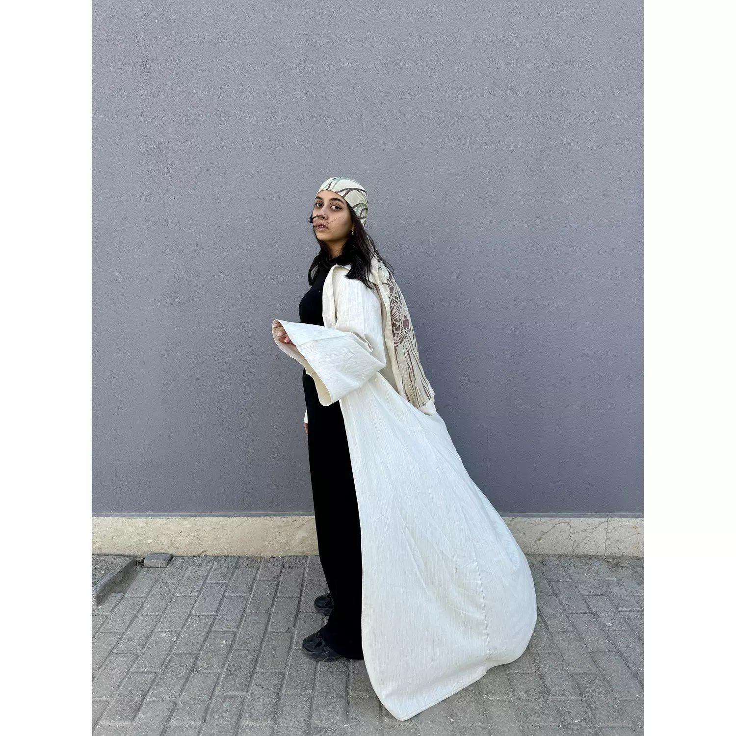 Long basic off white kaftan  3