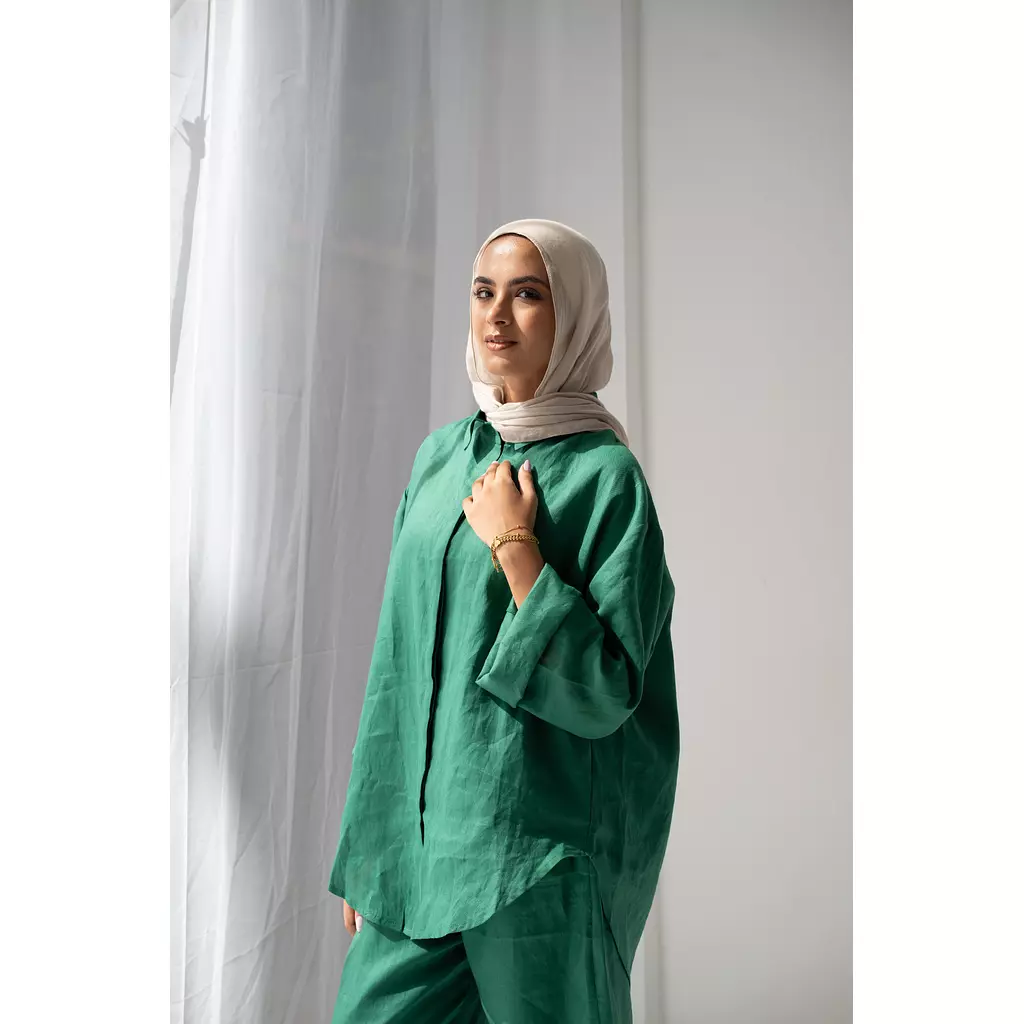 Green linen set 