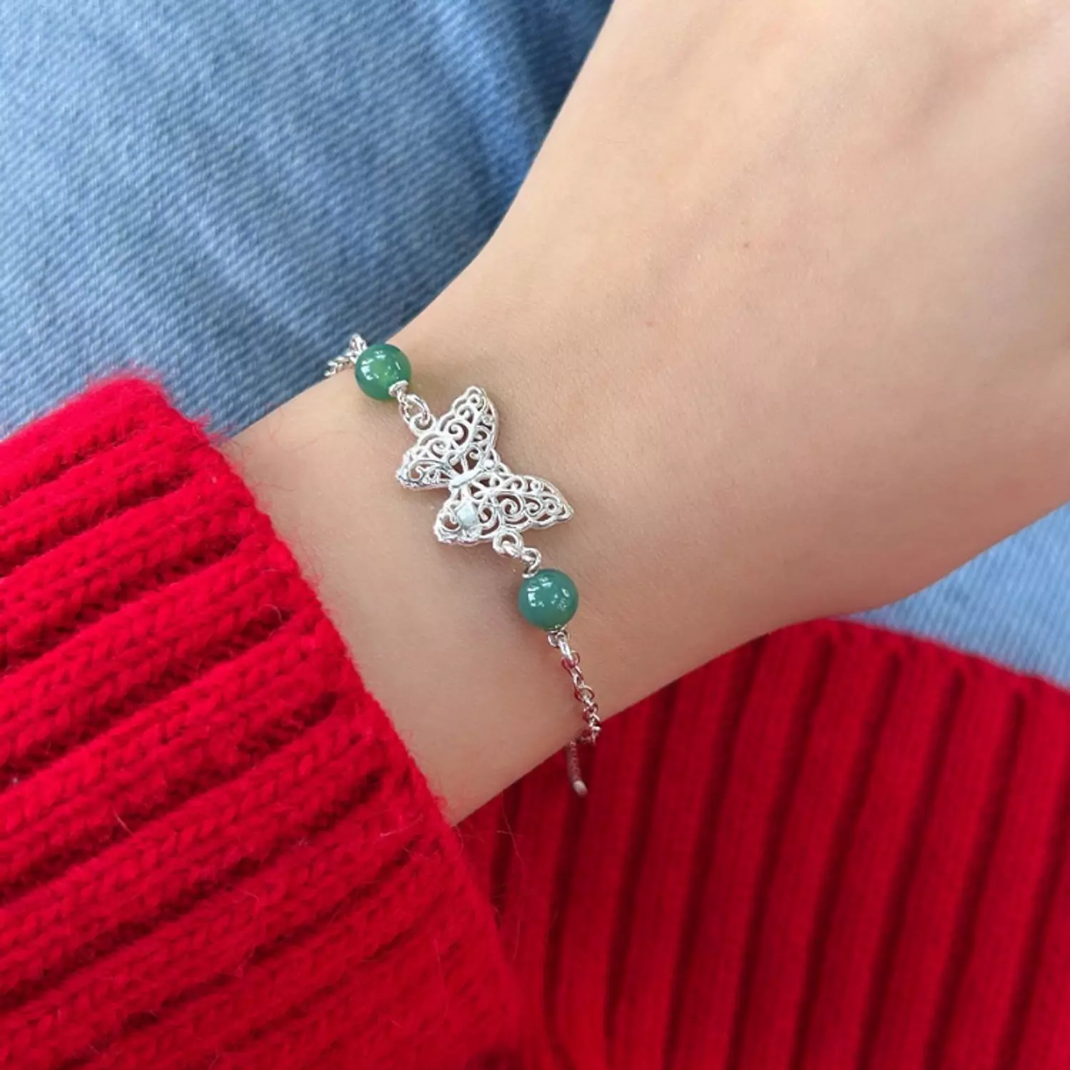 Green butterfly bracelet  hover image